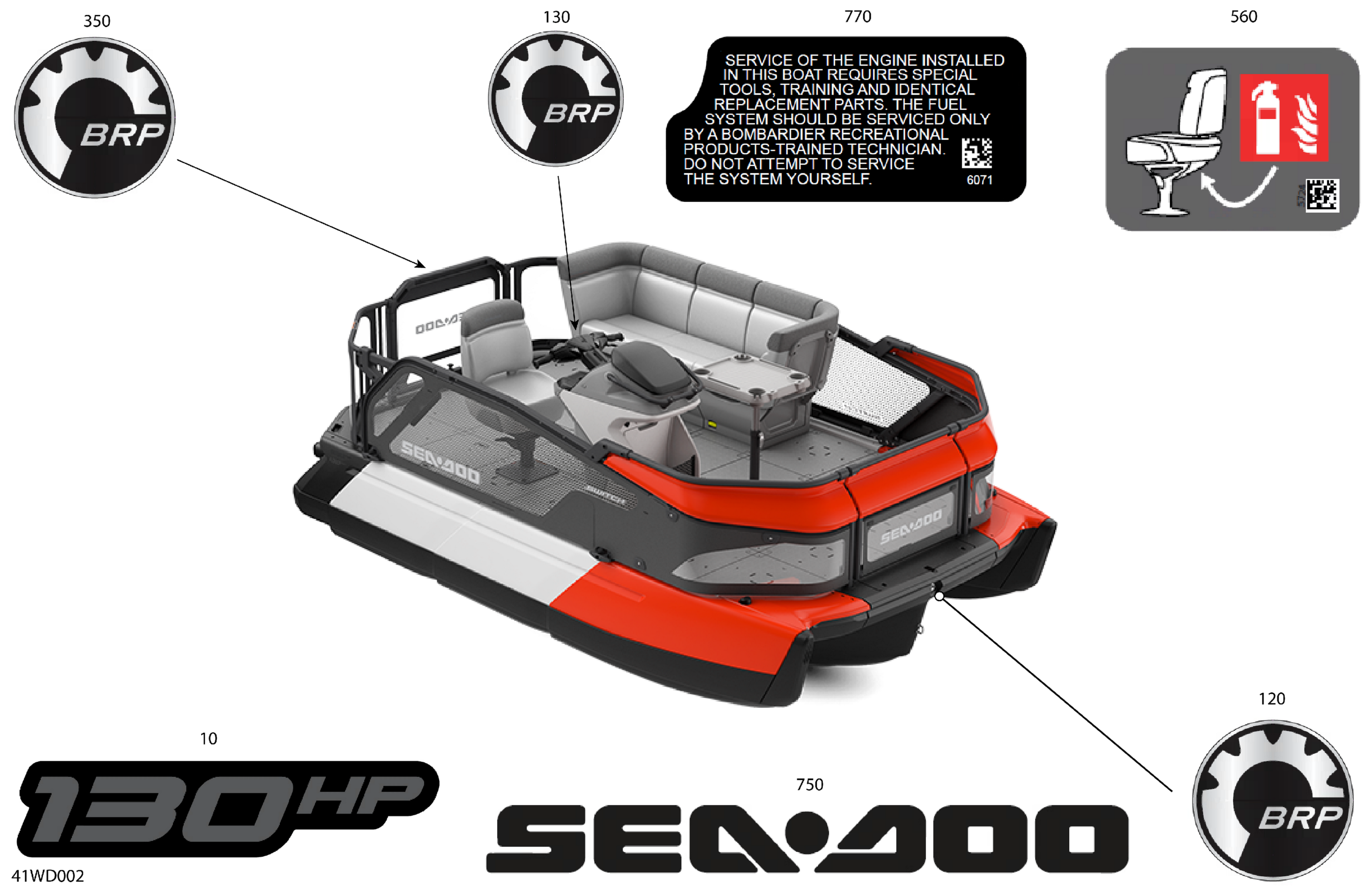 Схема узла: DECALS - Feature Decals - 130HP - Base Package