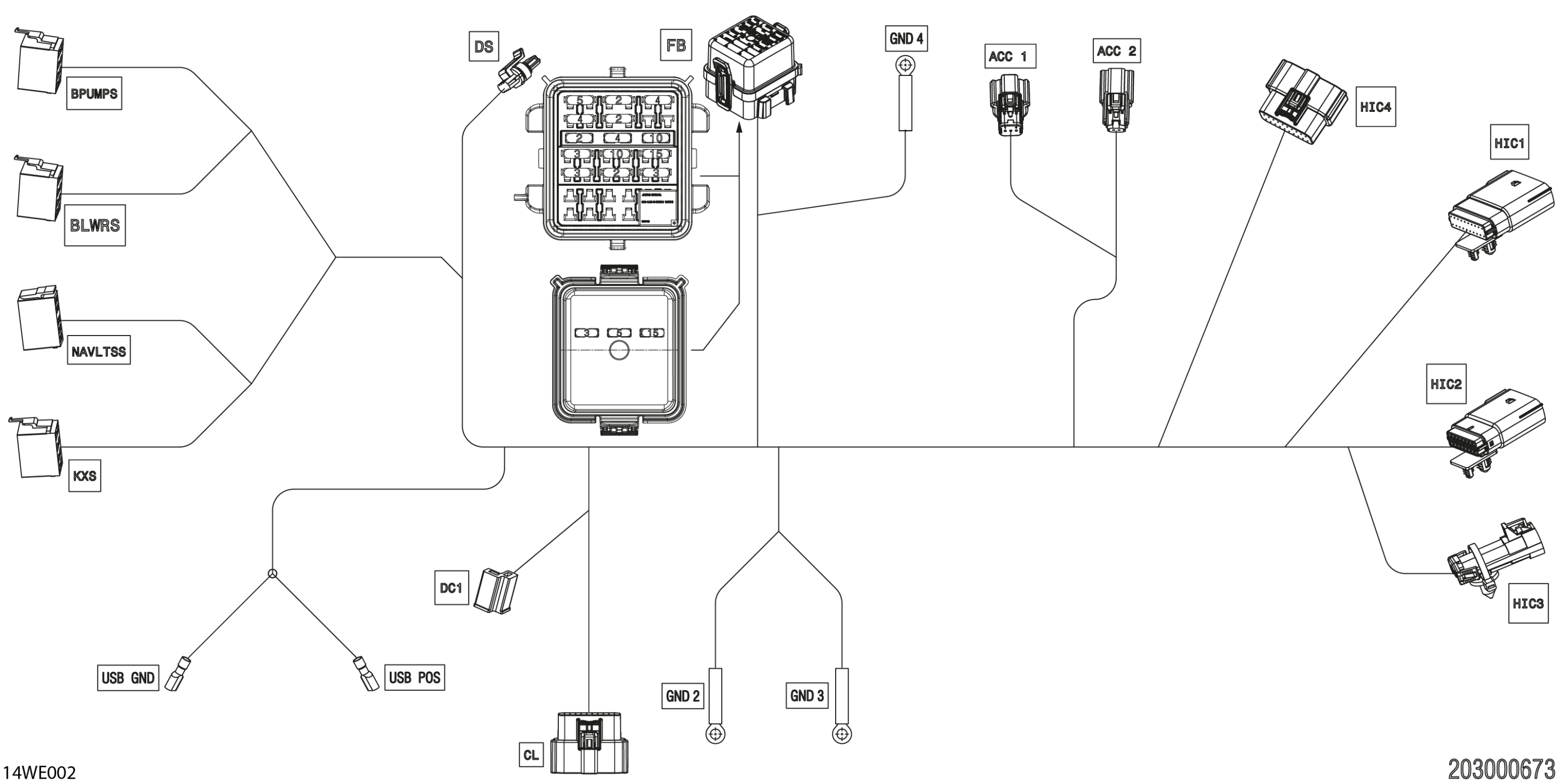 Схема узла: ELECTRIC - Console Wiring Harness - 278003868