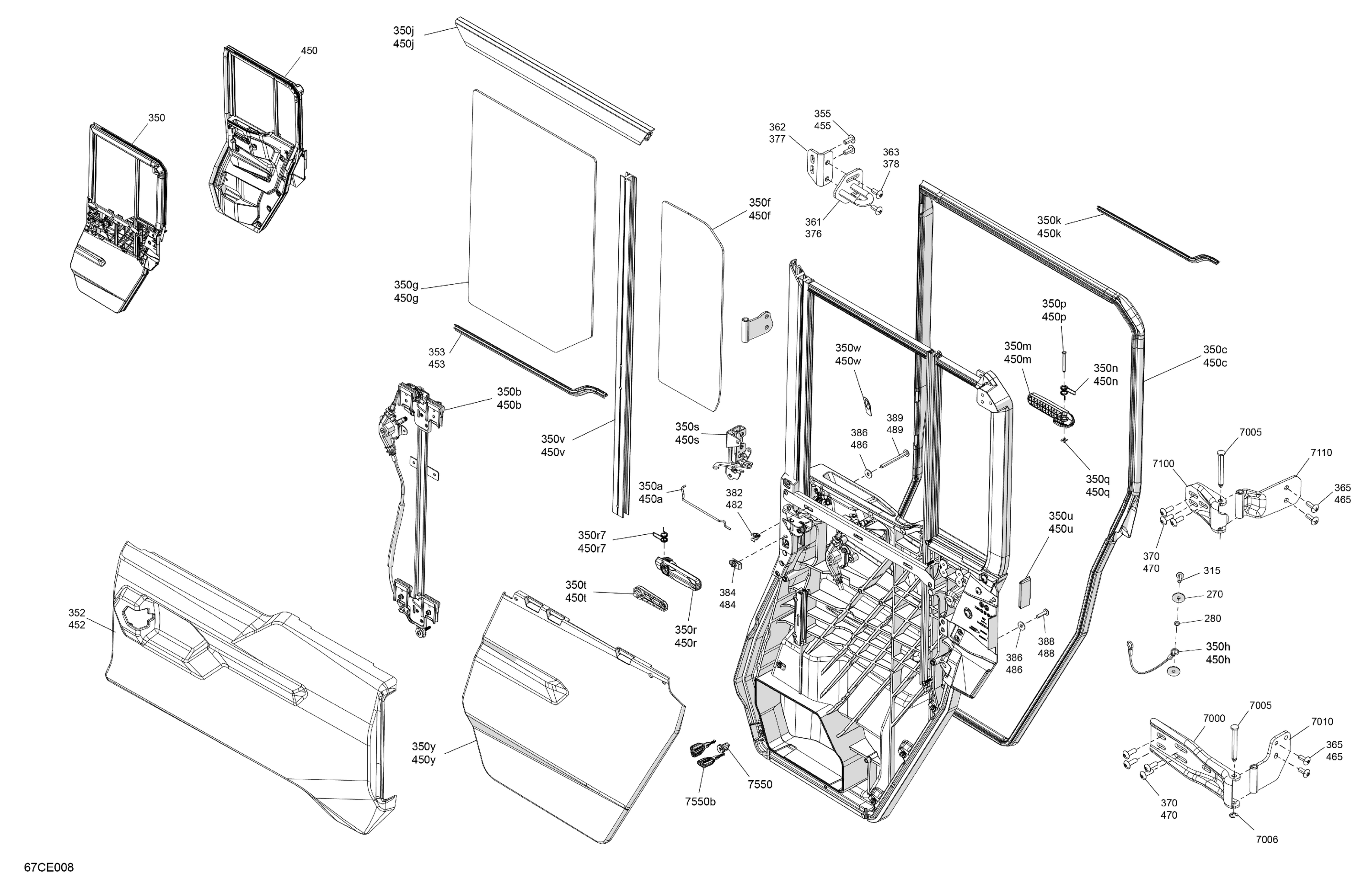 Схема узла: Enclosure Cab - Rear Doors