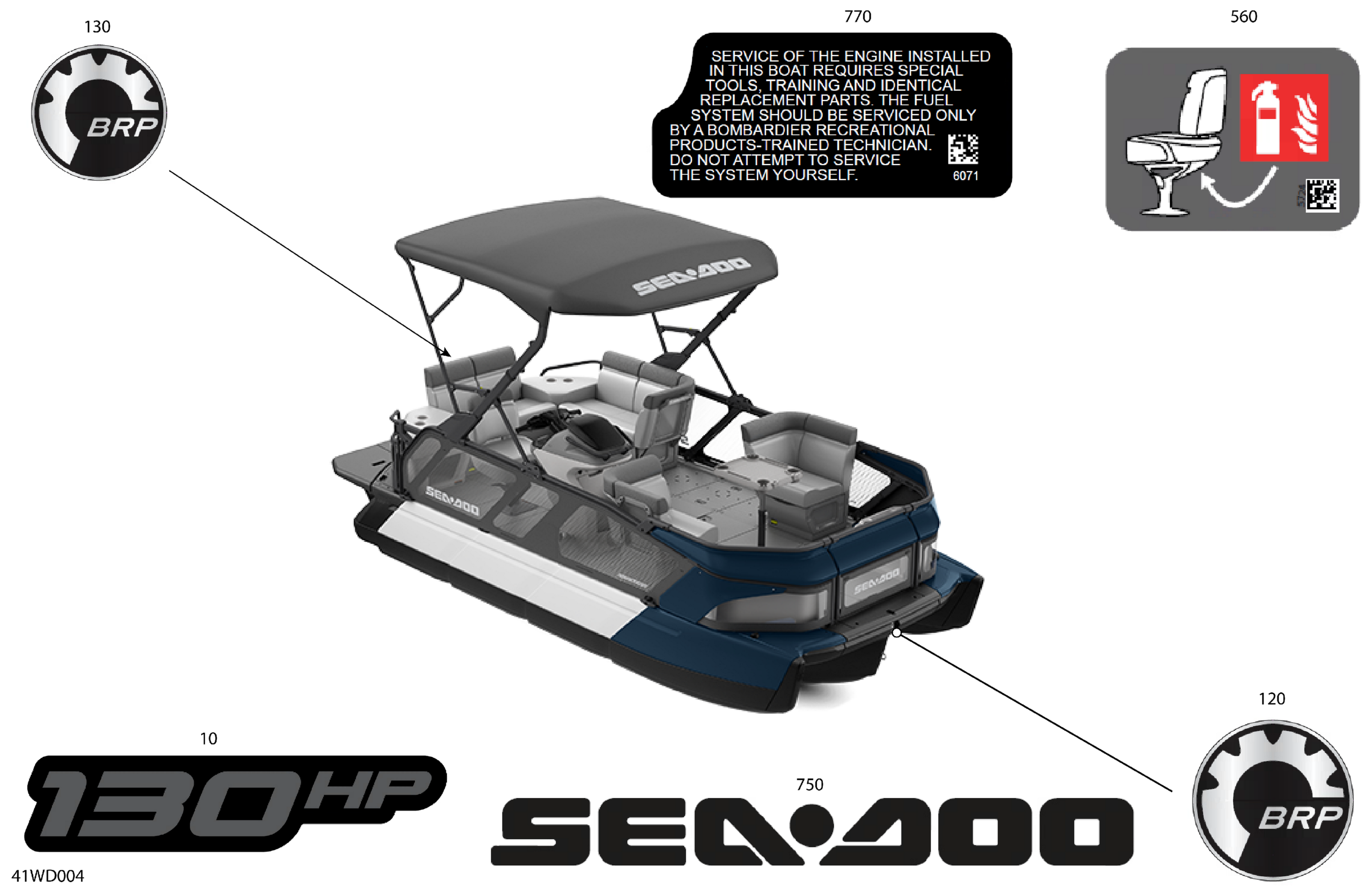DECALS - Feature Decals - 130HP - Cruise Package