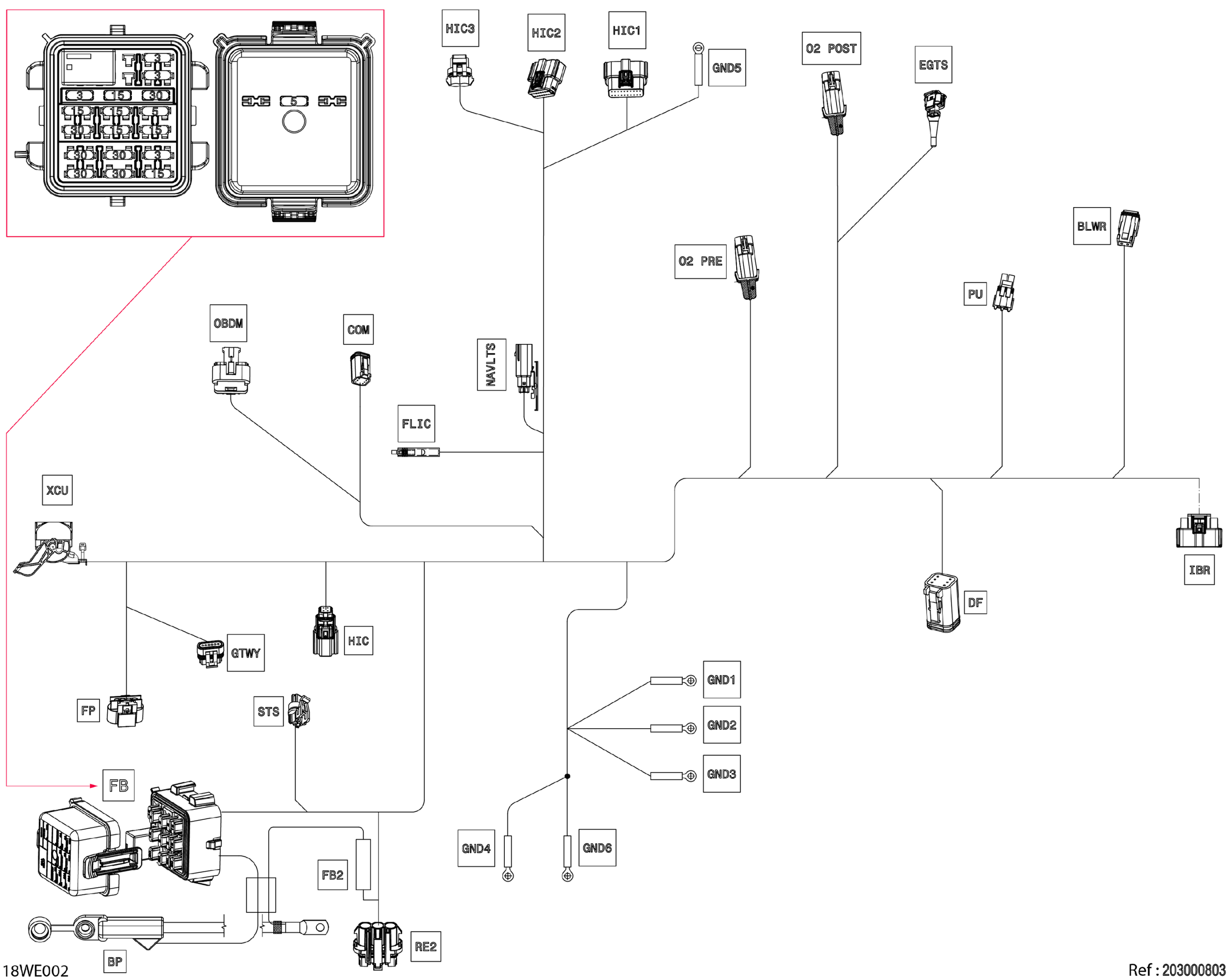 Схема узла: ELECTRIC - Main Harness - 278004500