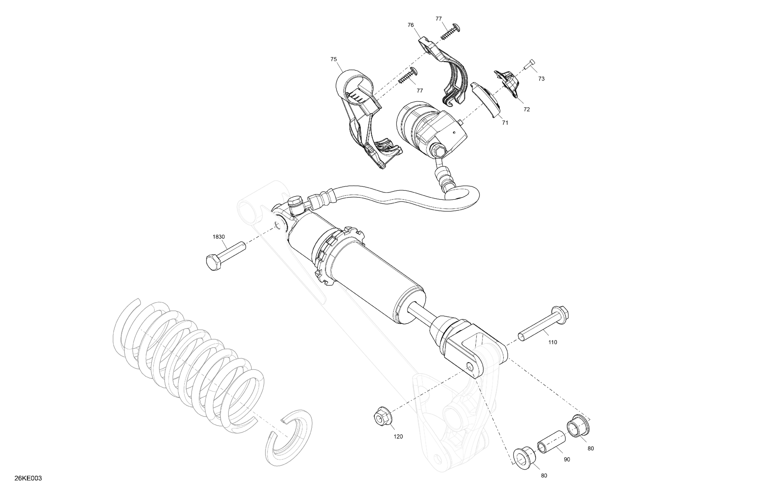 Схема узла: Suspension - Rear Shock