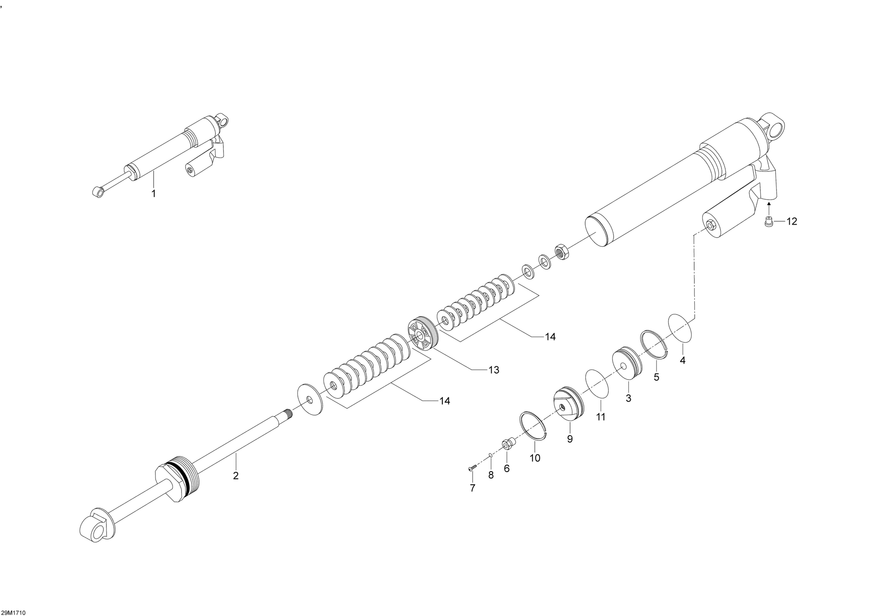 Схема узла: Rear Shocks - 800R E-TEC