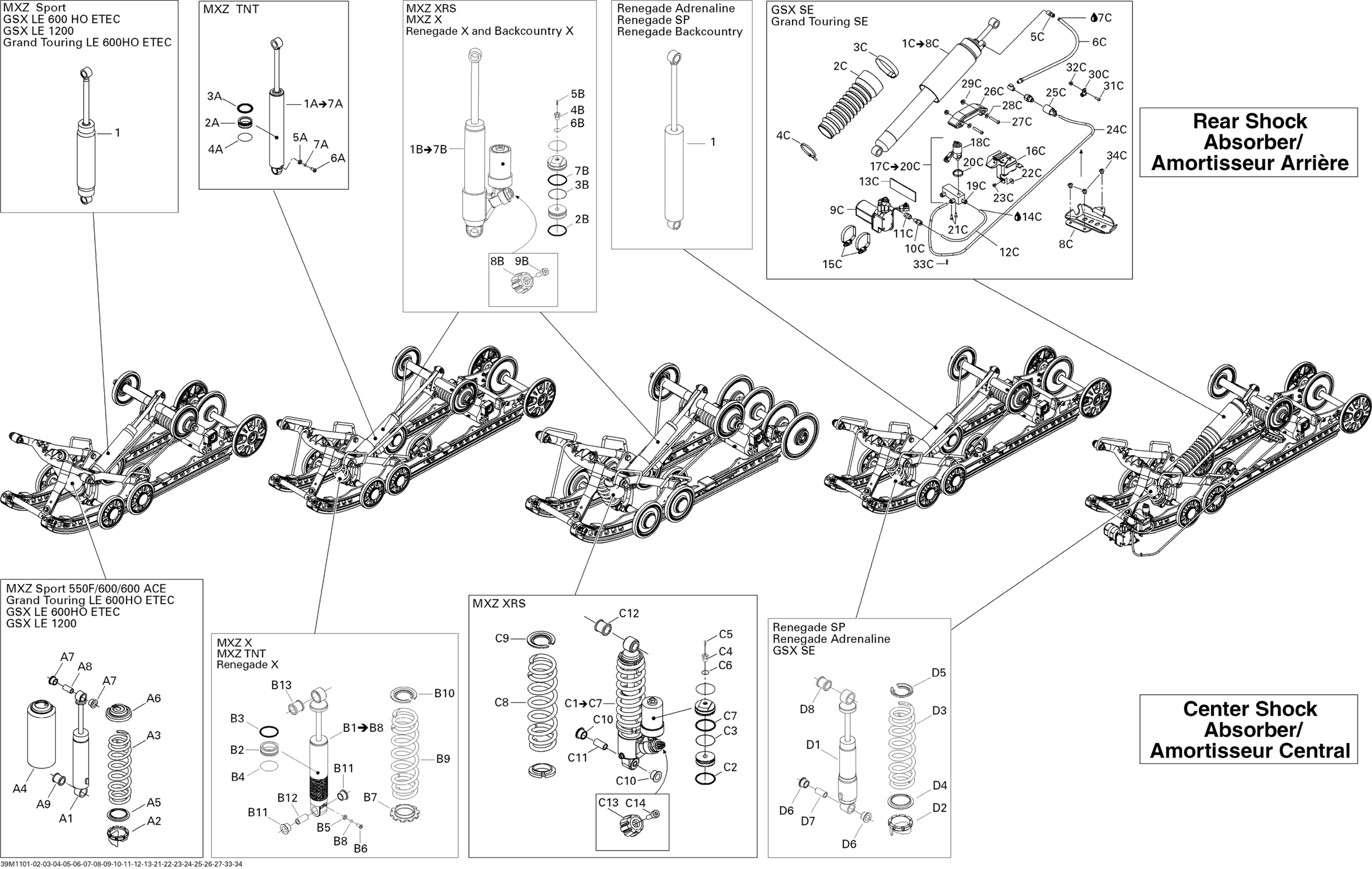 Rear Suspension Shocks LE 120"