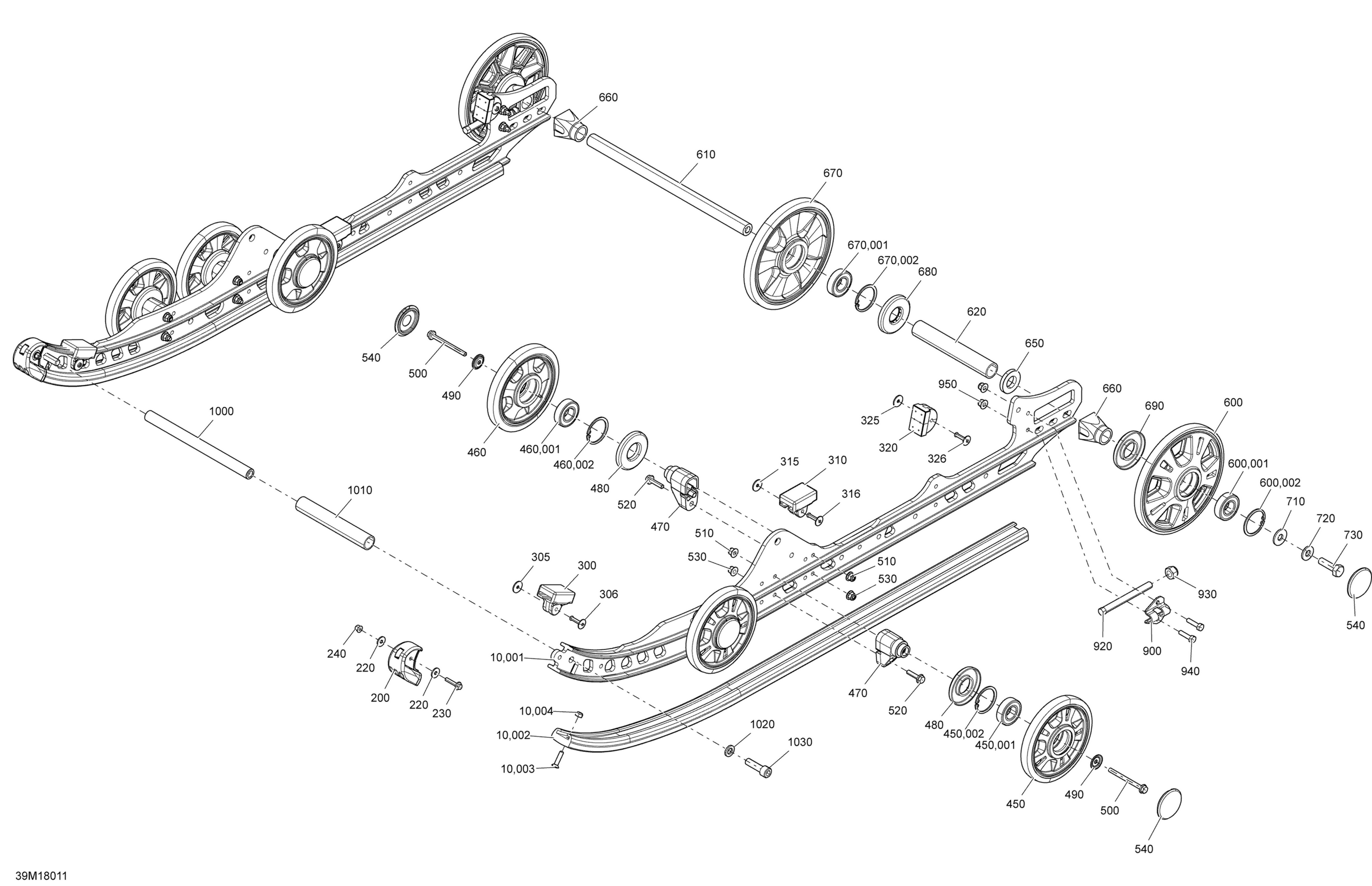 Rear Suspension MXZ - 600 A Inferior