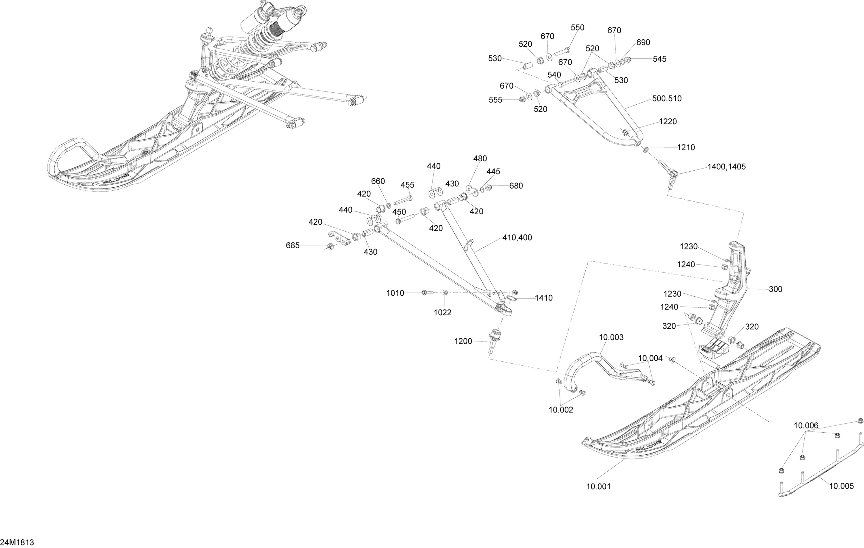Схема узла: Front Suspension And Ski MXZ RS