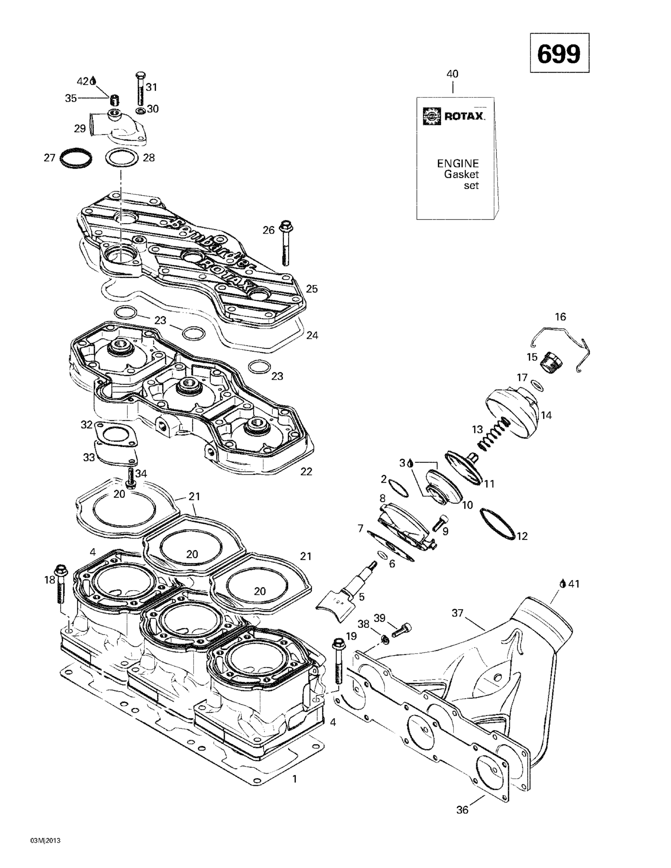 Схема узла: Cylinder, Exhaust Manifold