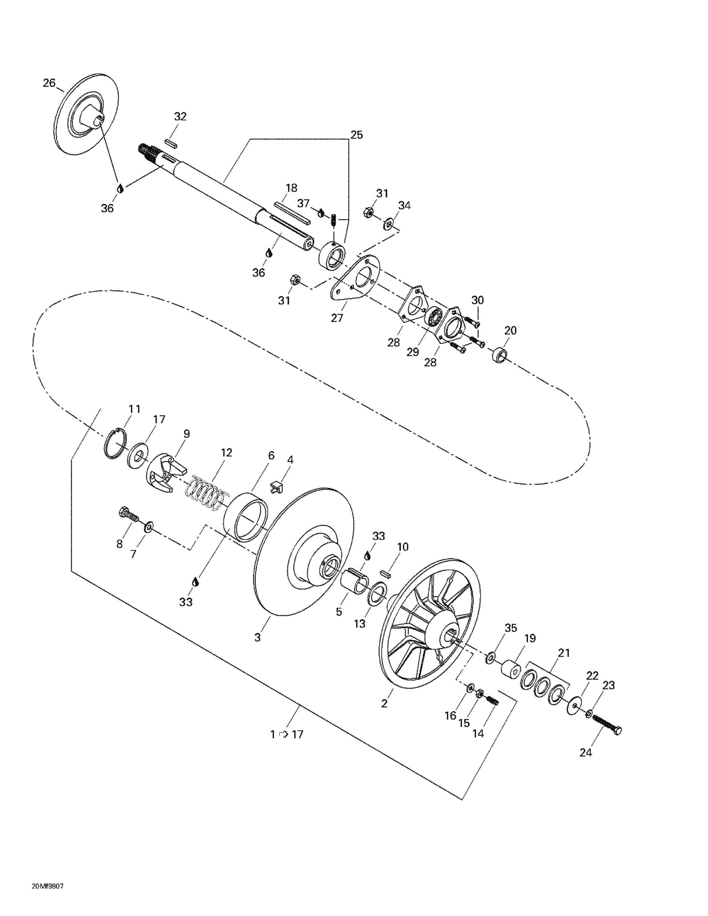 Схема узла: Driven Pulley