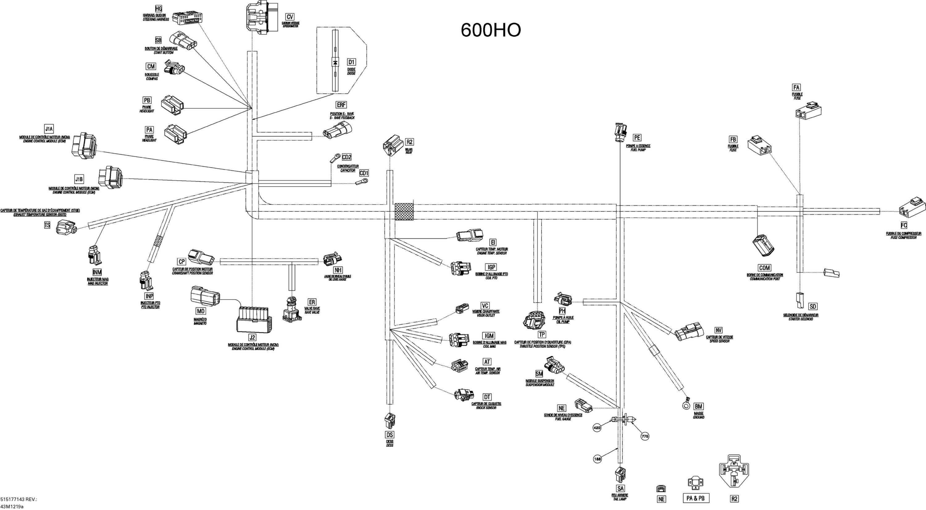 Схема узла: Electrical Harness 600HO ETEC