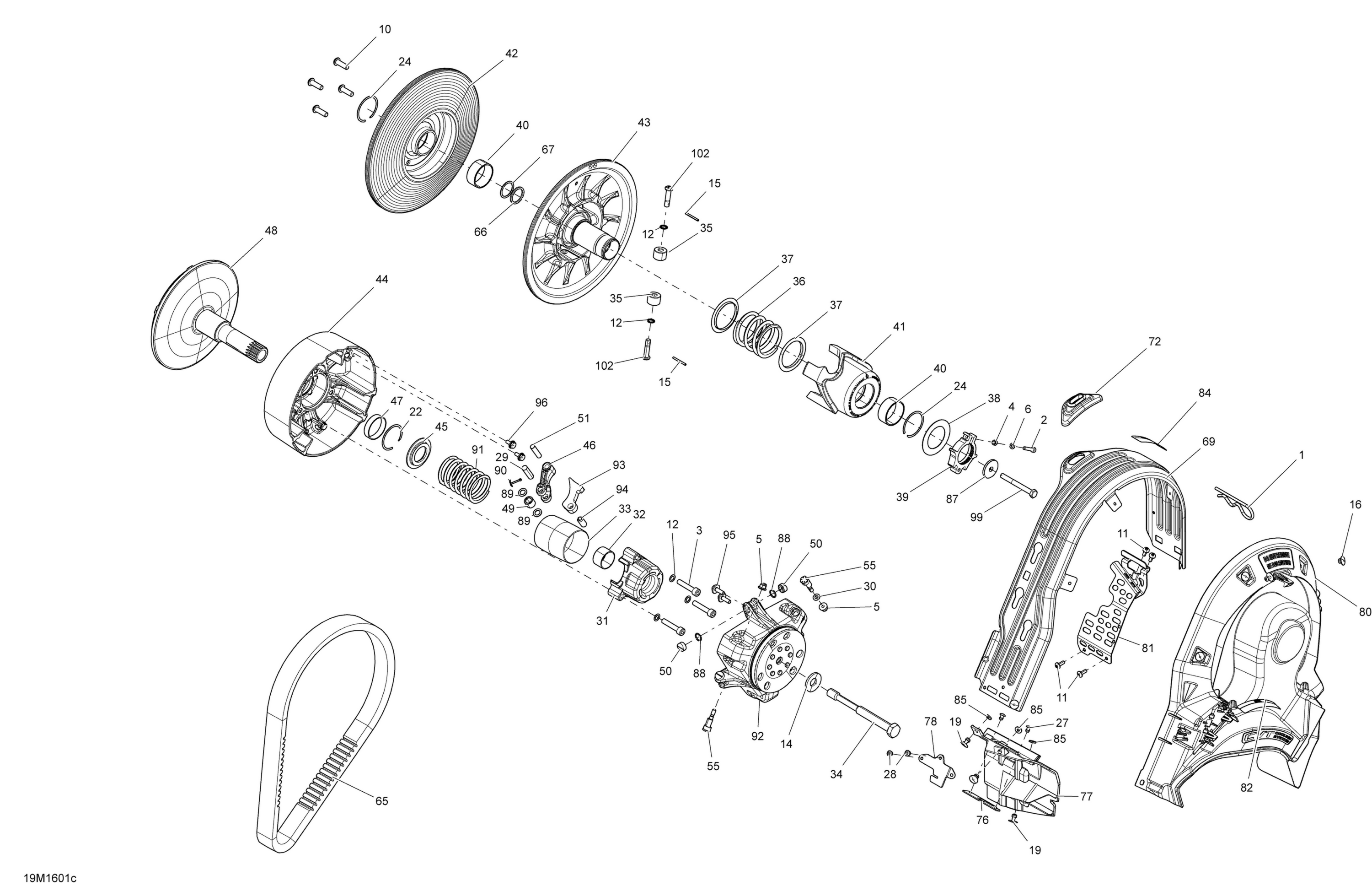 Pulley System - 600 CARB