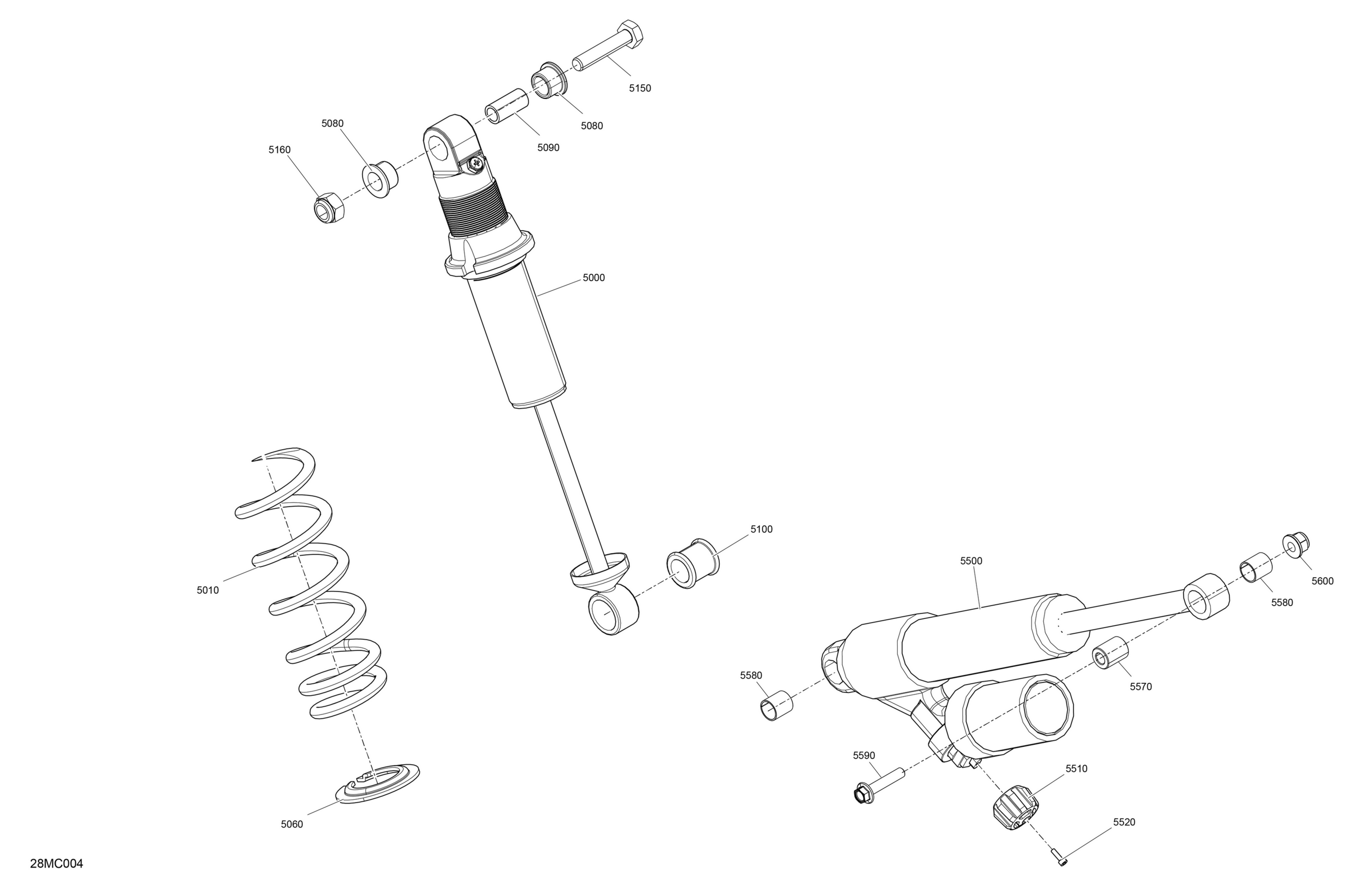 Схема узла: Suspension - Rear Shocks