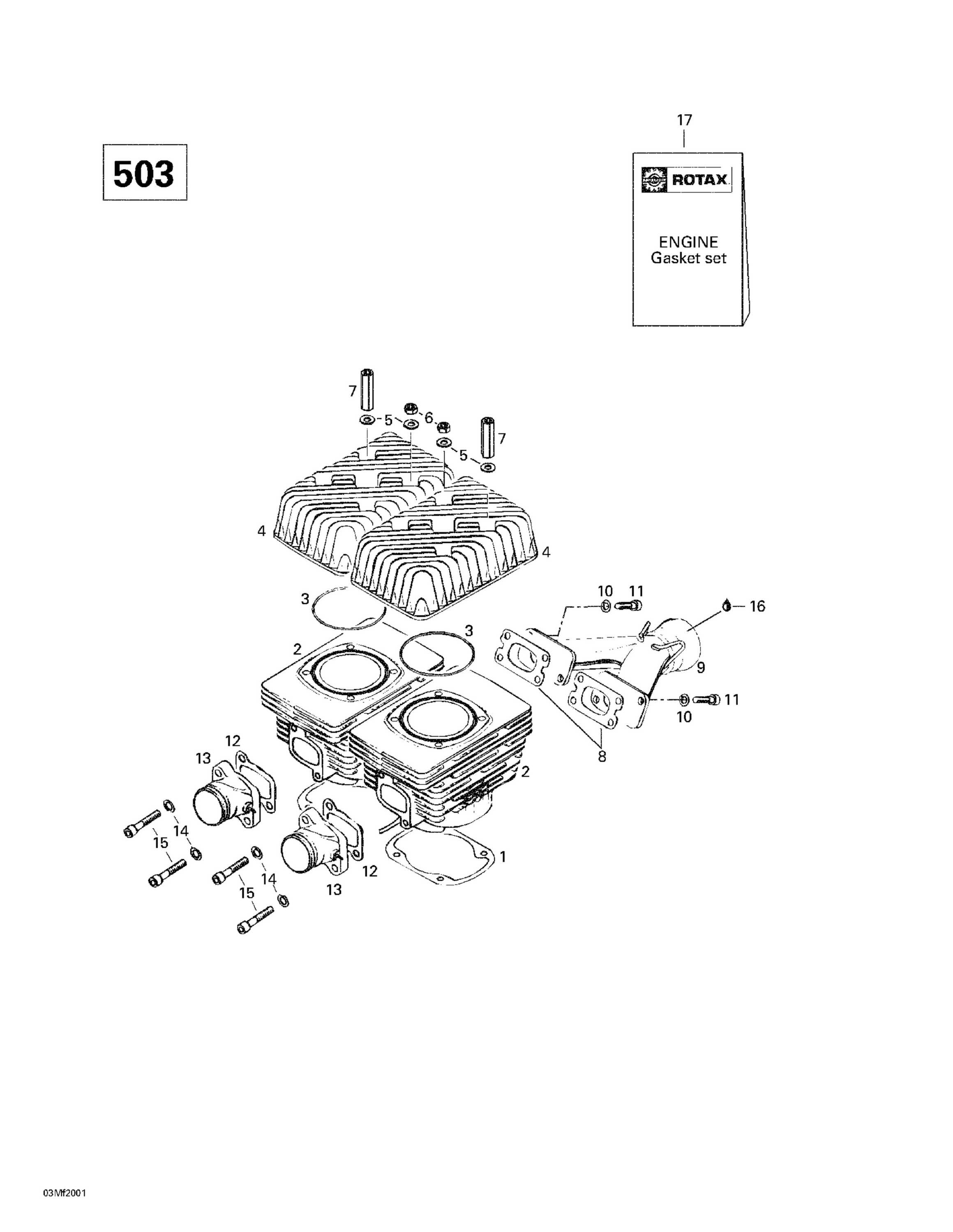 Cylinder, Intake Exhaust Manifold (503)