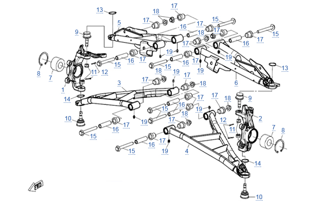 Схема узла: ПЕРЕДНЯЯ ПОДВЕСКА