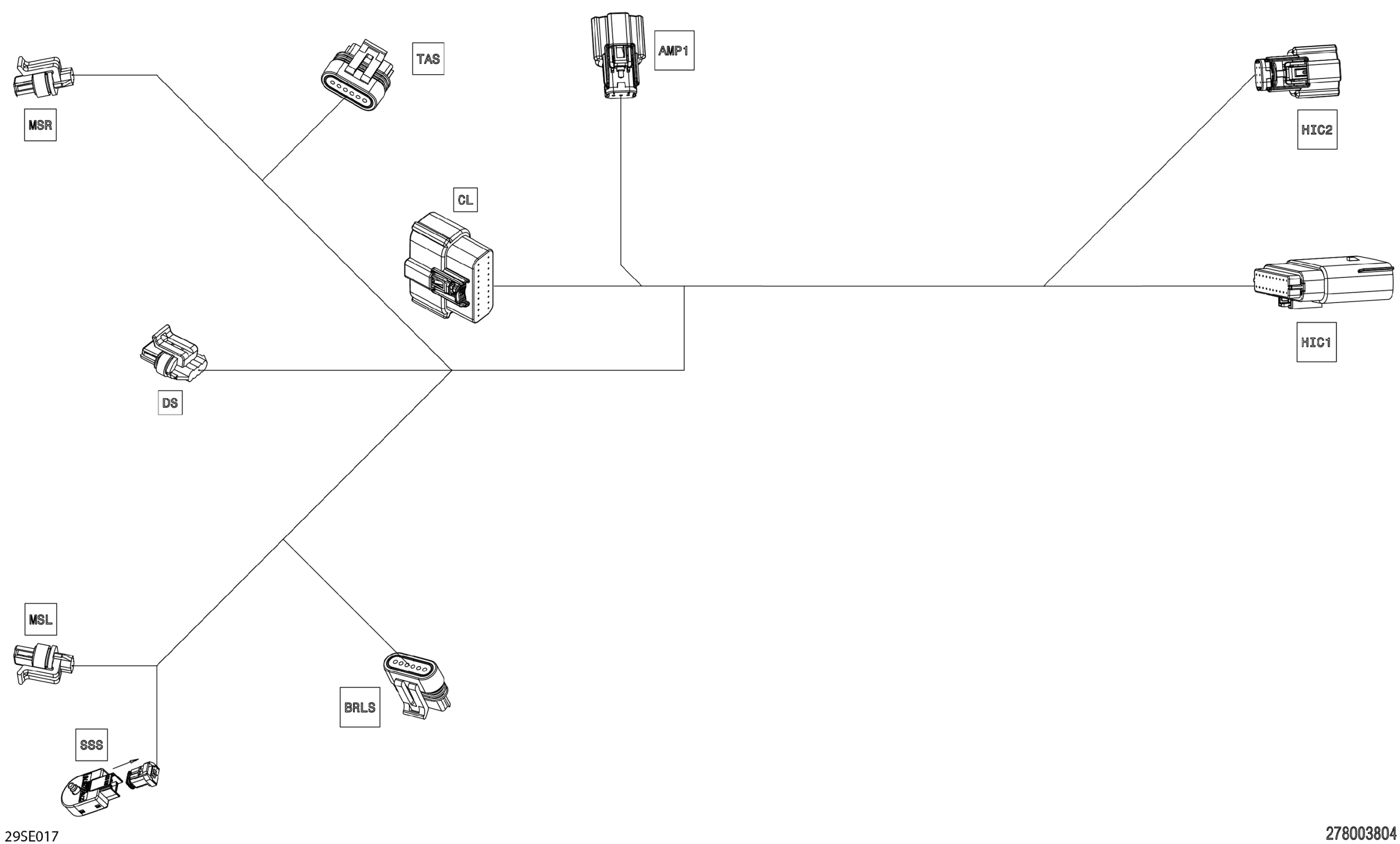 Схема узла: Electric - Steering Wiring Harness - 278004324