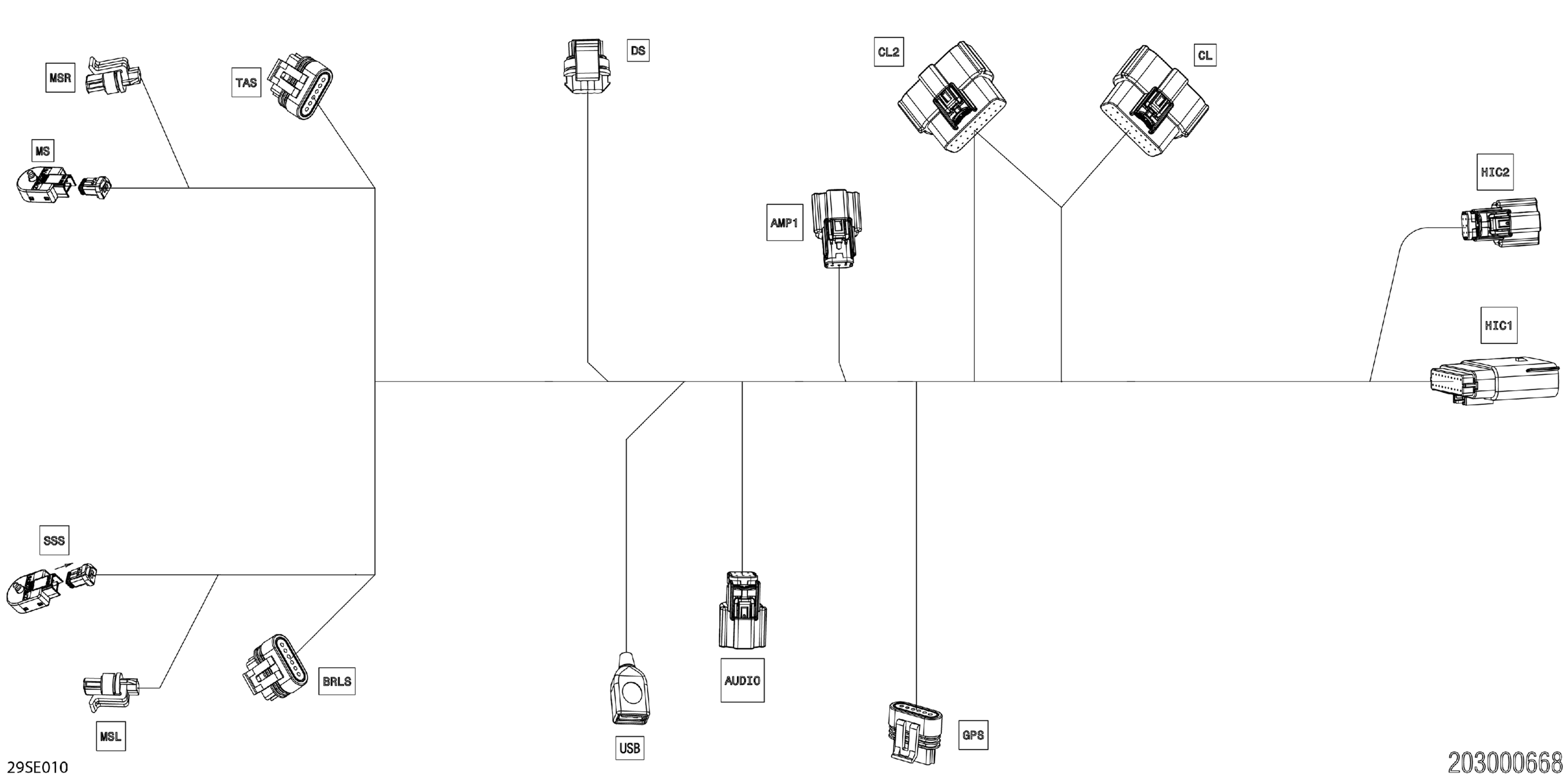 Схема узла: Electric - Steering Wiring Harness - 278004051