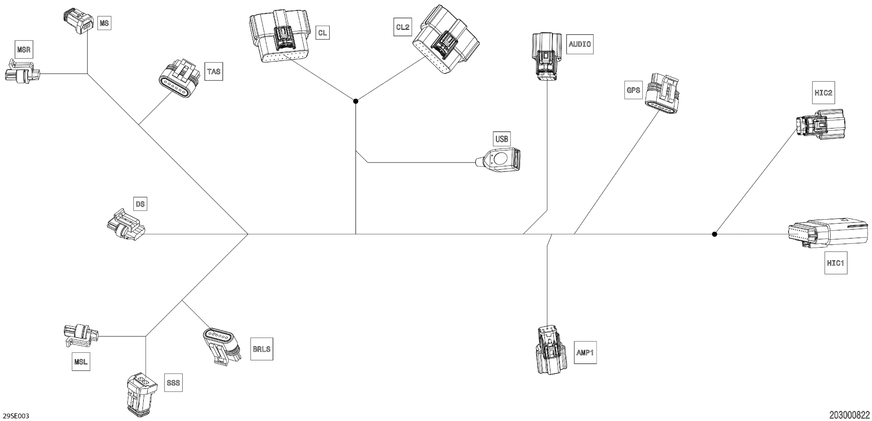 Схема узла: Electric - Steering Wiring Harness - 278004550