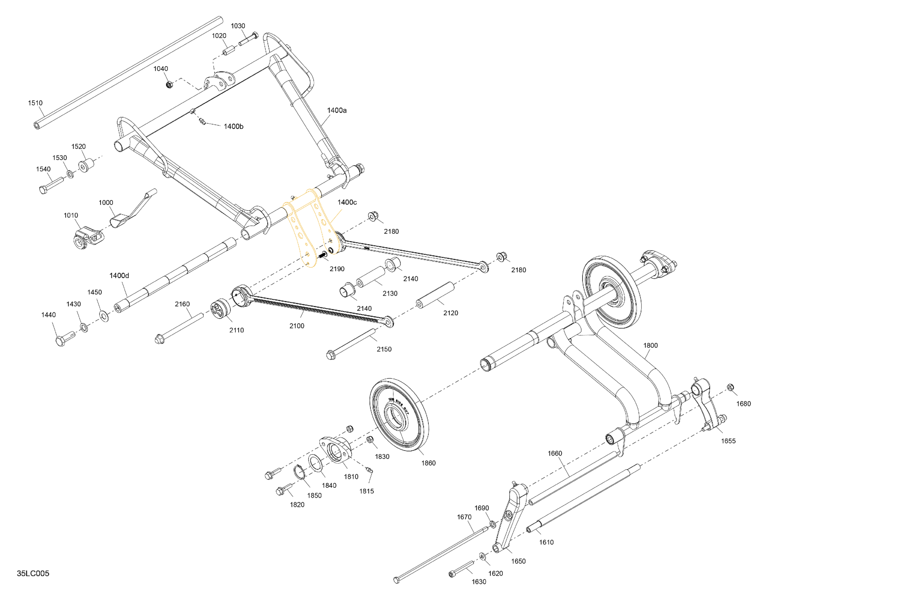 Схема узла: Suspension - Rear - Upper Section