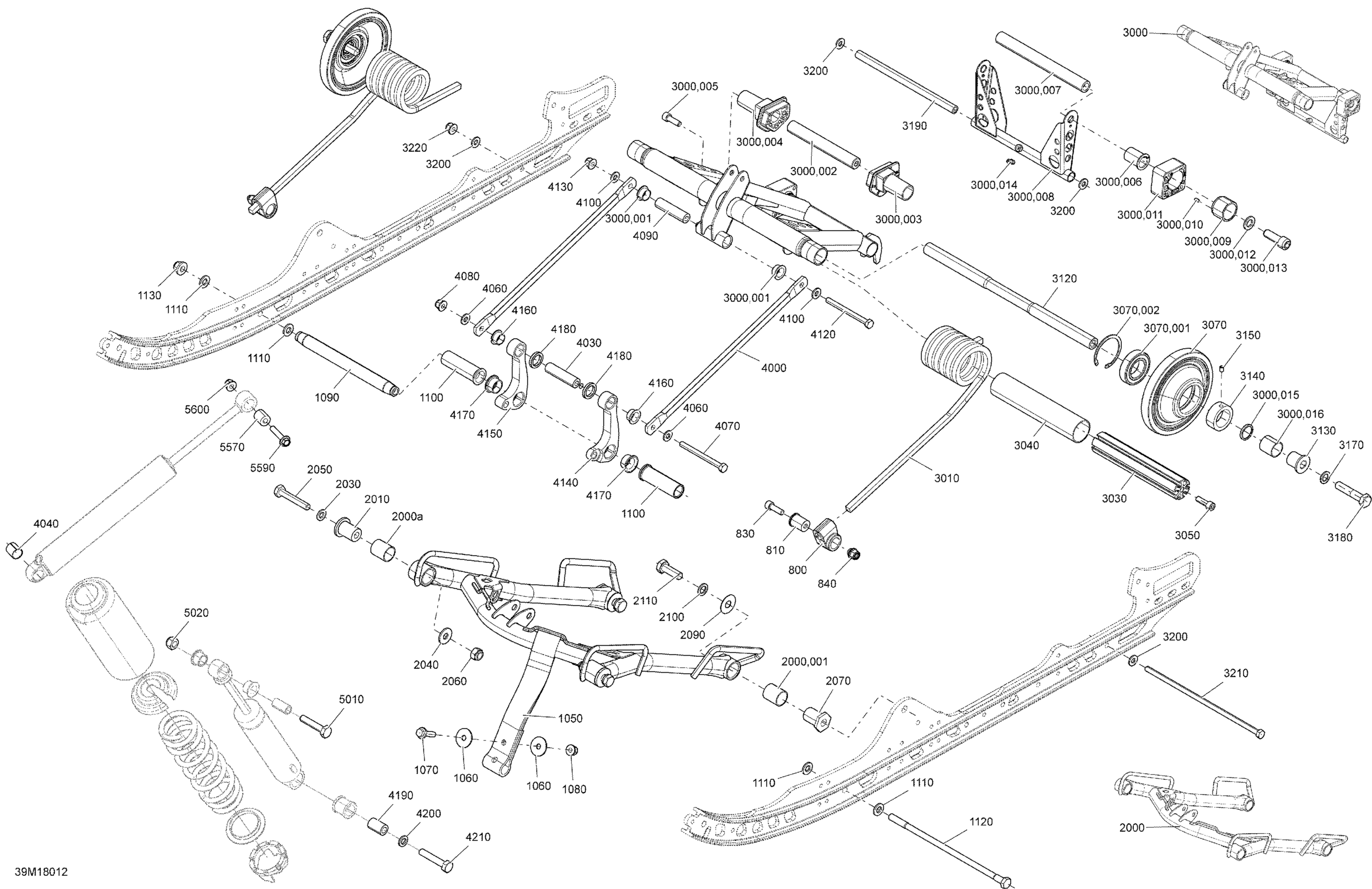 Схема узла: Rear Suspension MXZ - 600 A Superior