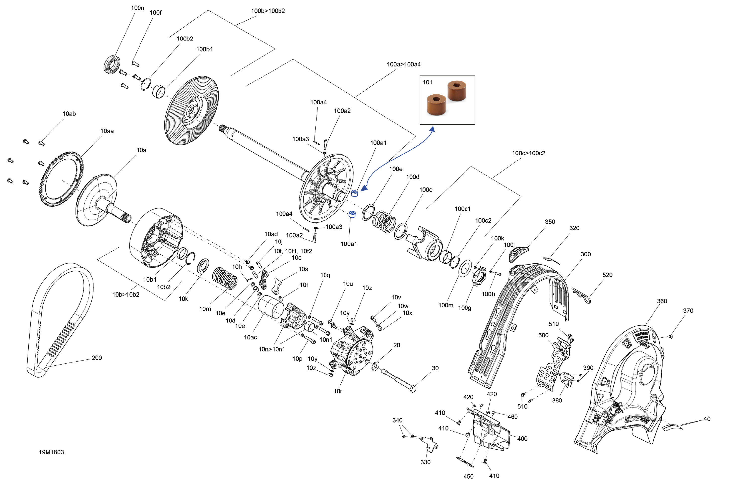 Pulley MXZ - 600 HO ETEC