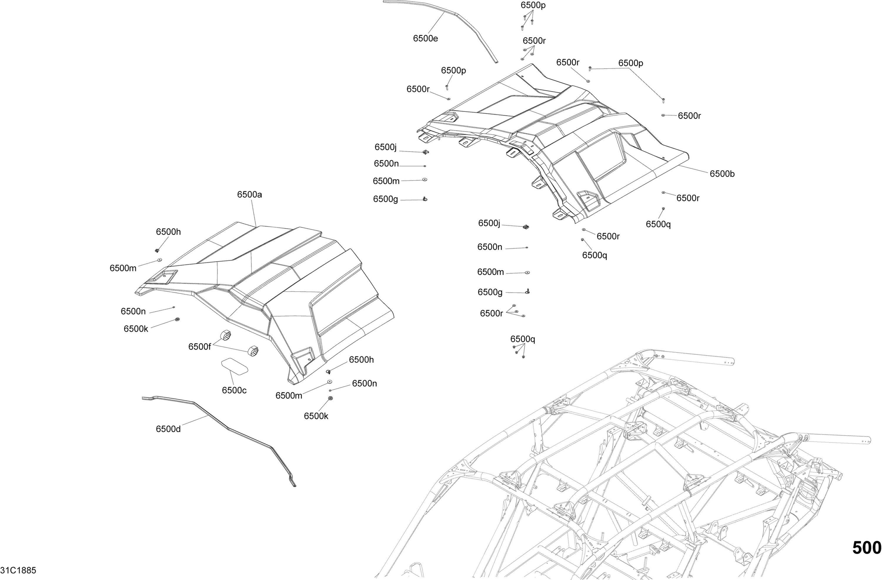 Body Parts - Liquid Gold - Package Xrs DPS - Roof Section