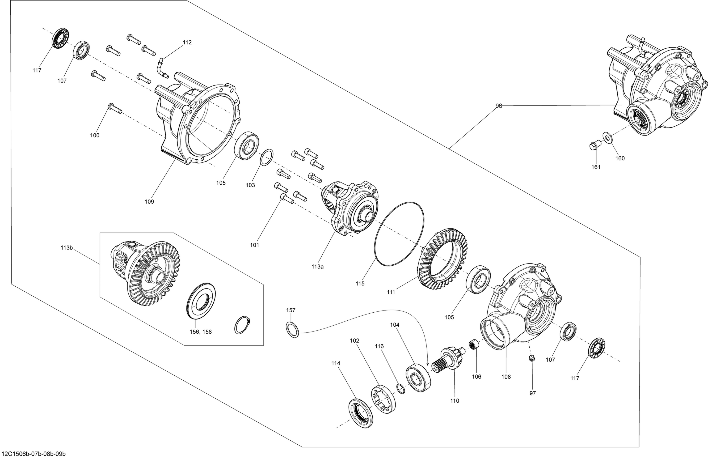 Схема узла: Drive System, Front _Differential_12C1509b