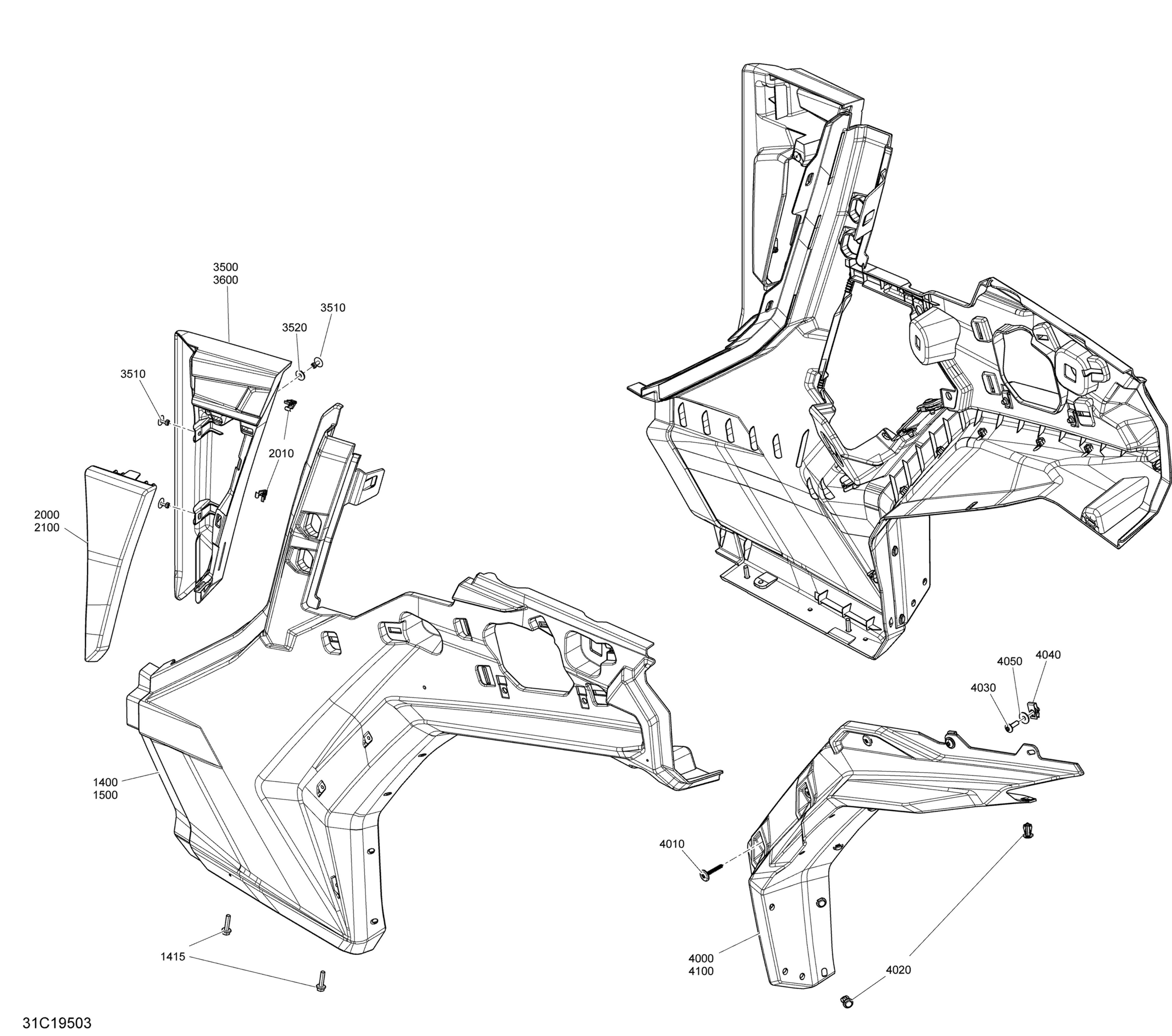 Body - Rear Fender Parts - Red