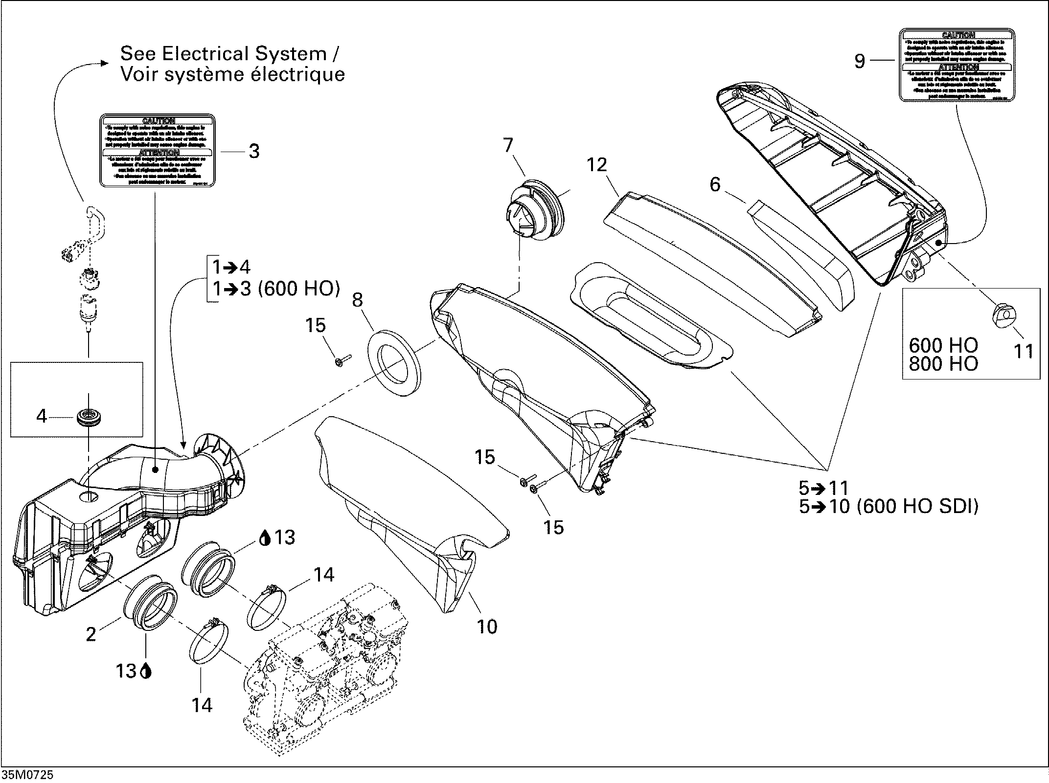 Air Intake System 500SS, 600 HO