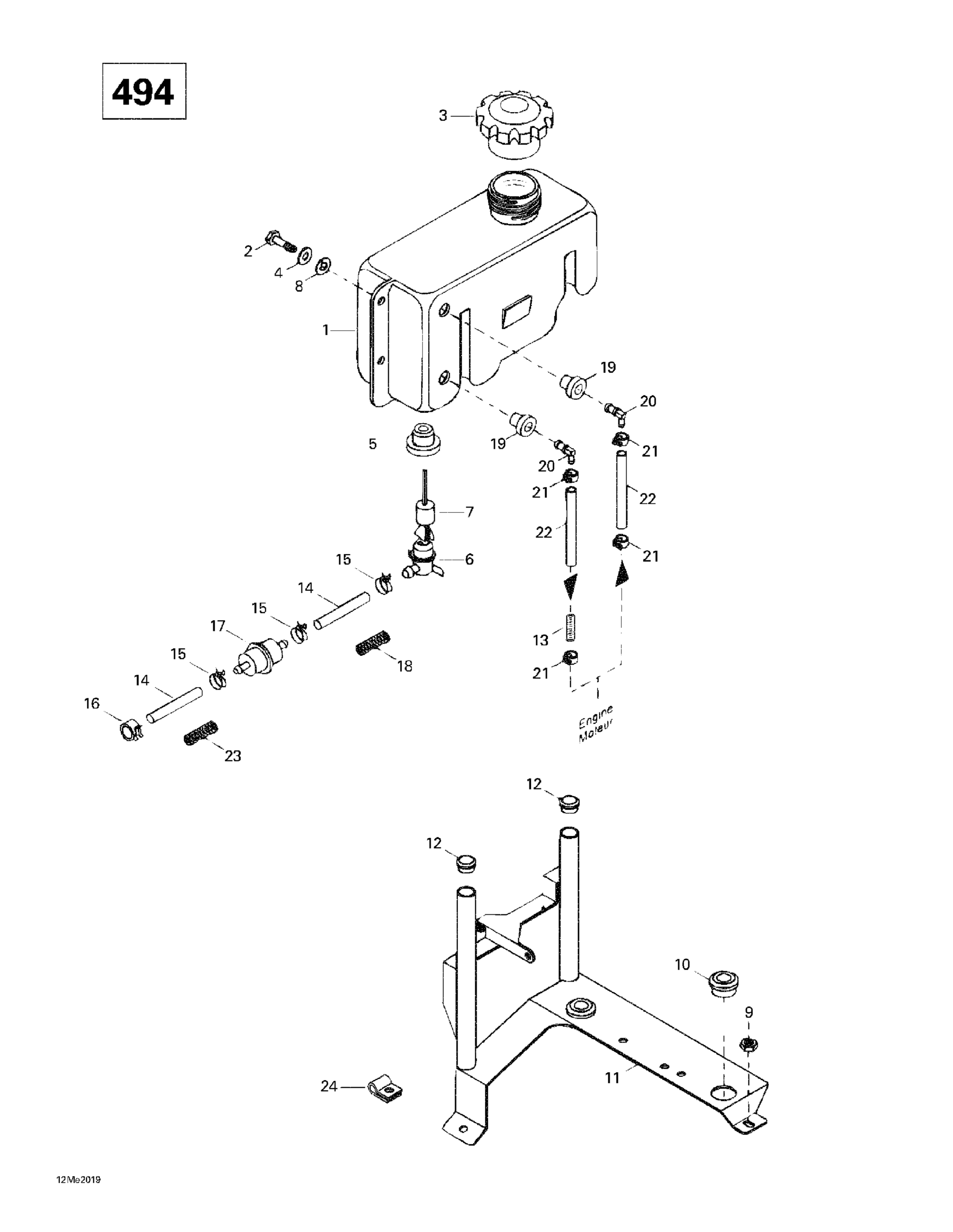 Oil Tank And Support (494)