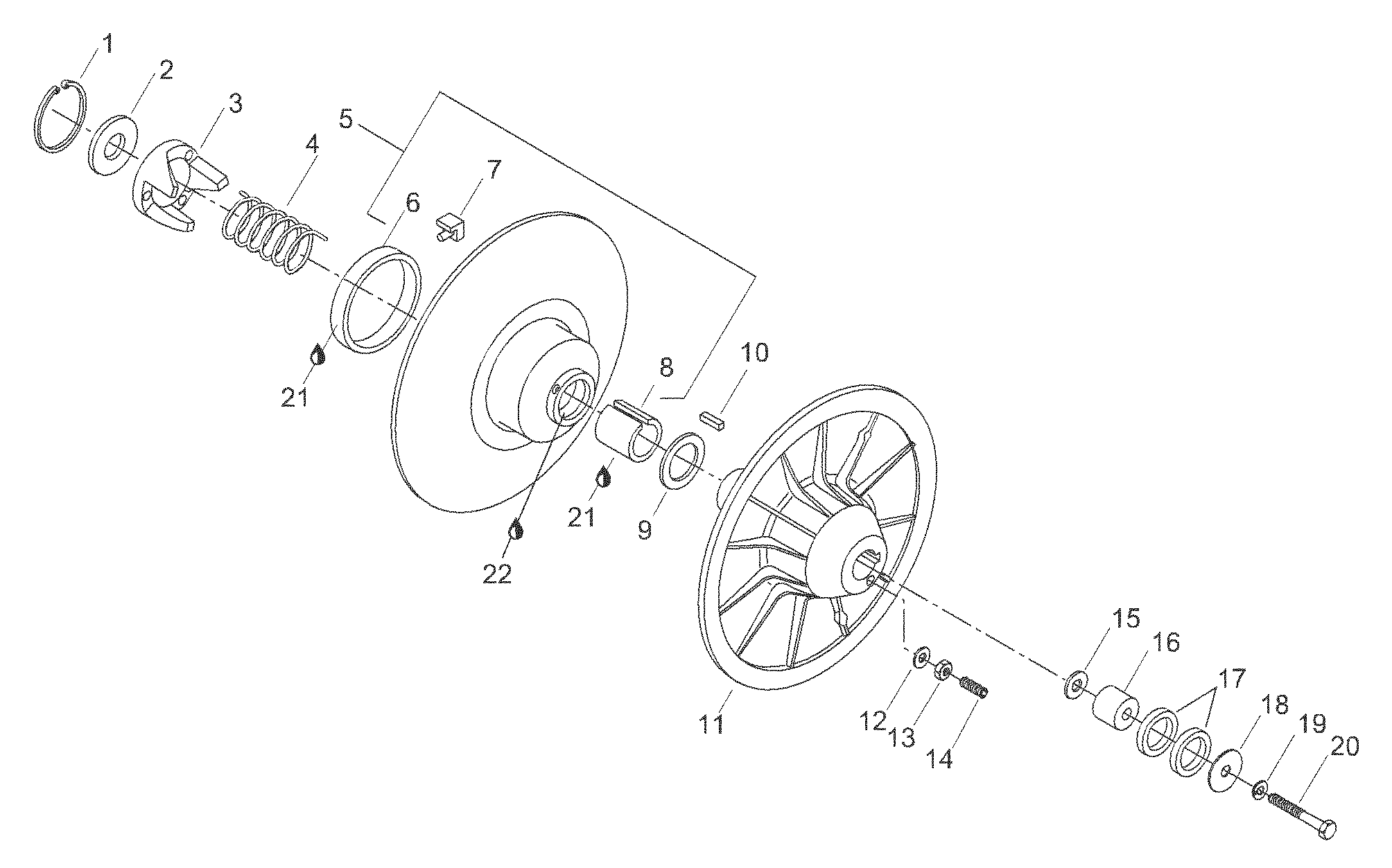 Схема узла: Driven Pulley