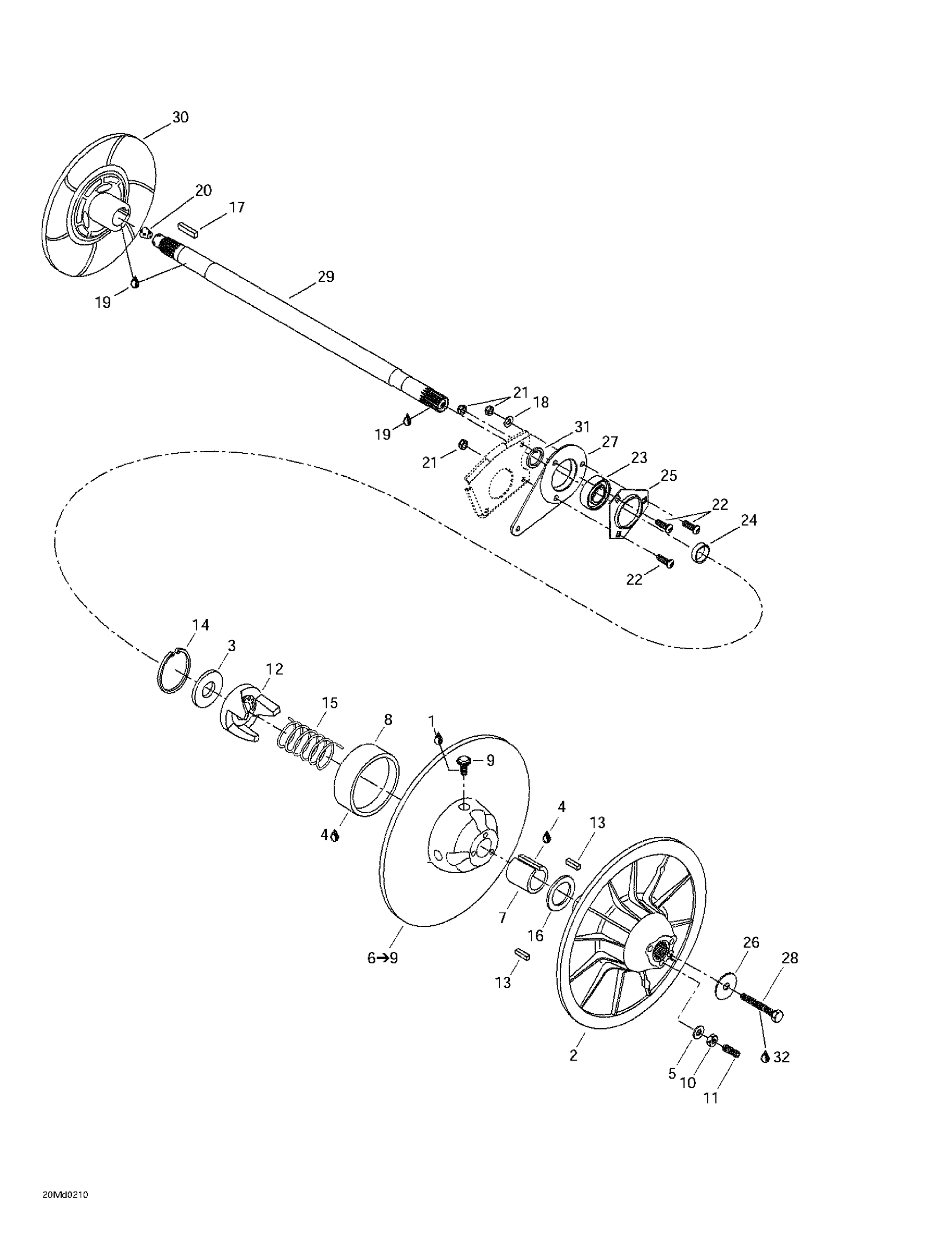 Схема узла: Driven Pulley