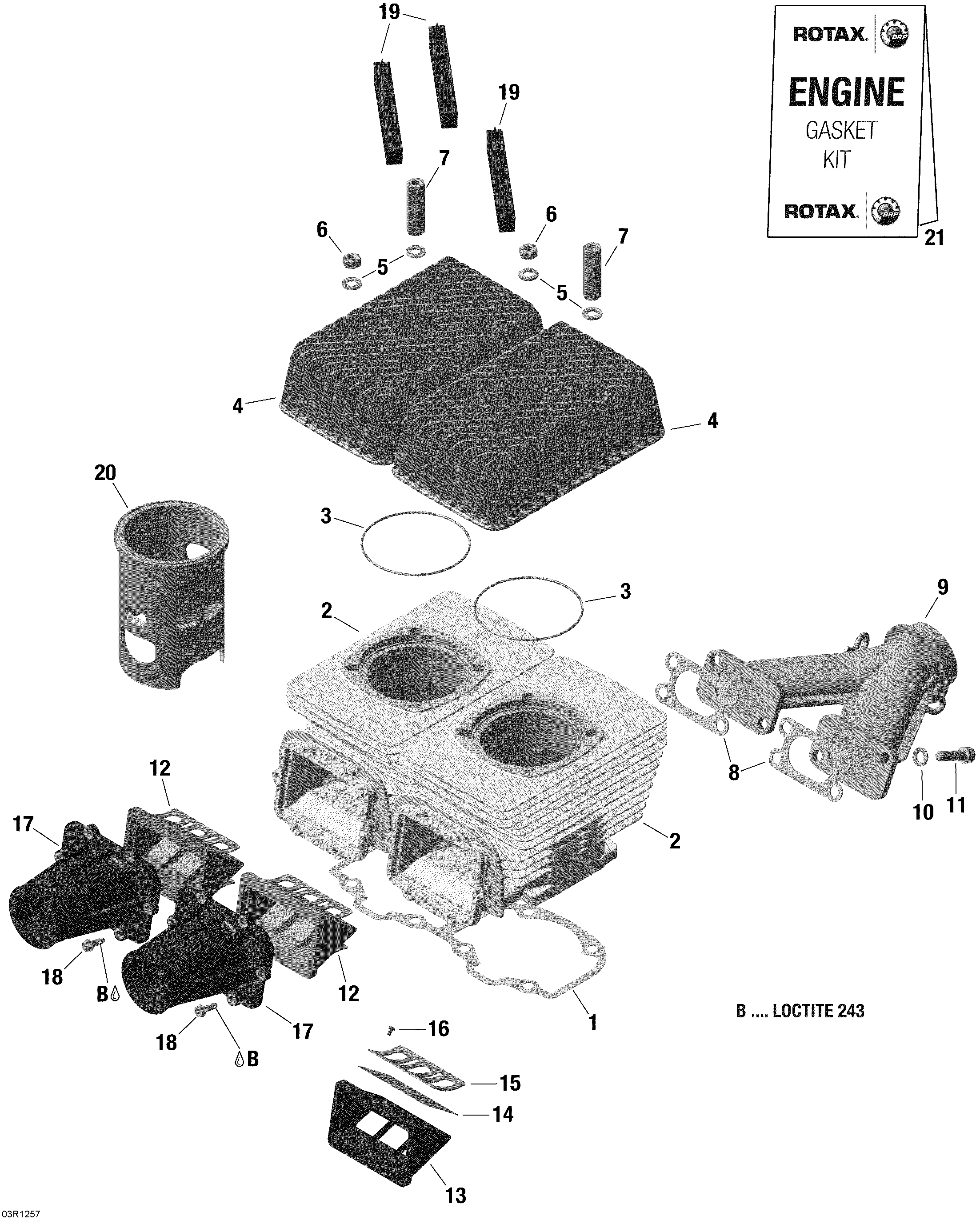 Cylinder, Exhaust Manifold And Reed Valve