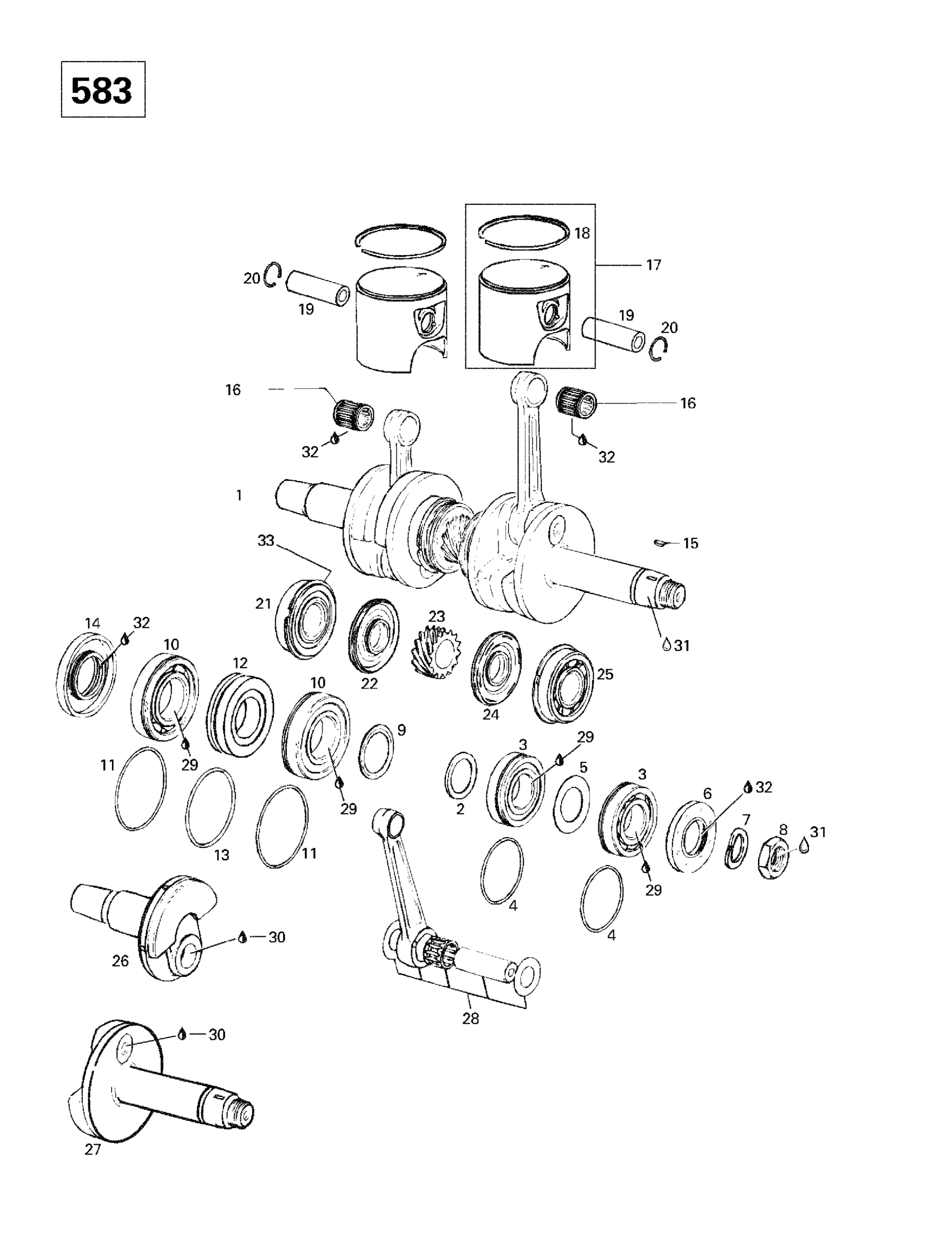 Crankshaft And Pistons (583)
