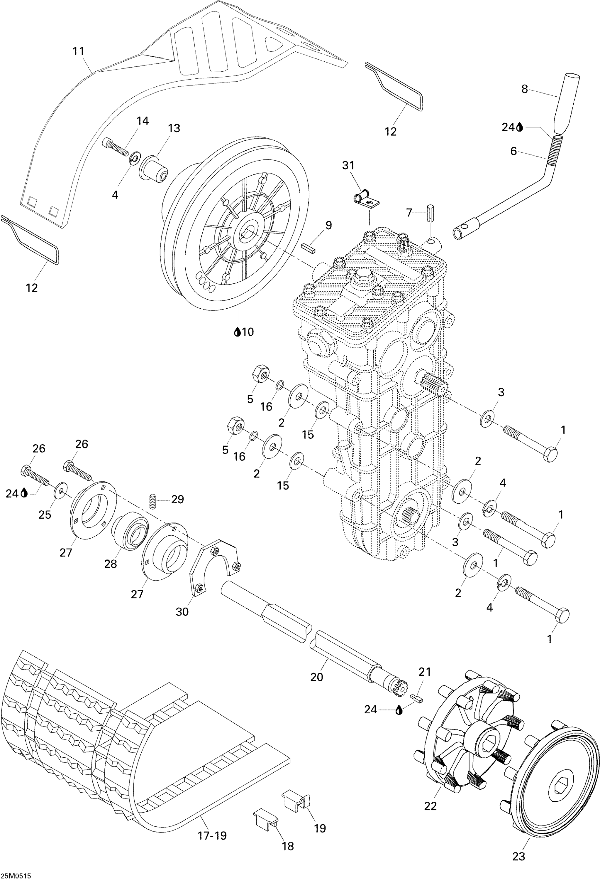 Drive Axle, Track And Belt Guard 550F SUV