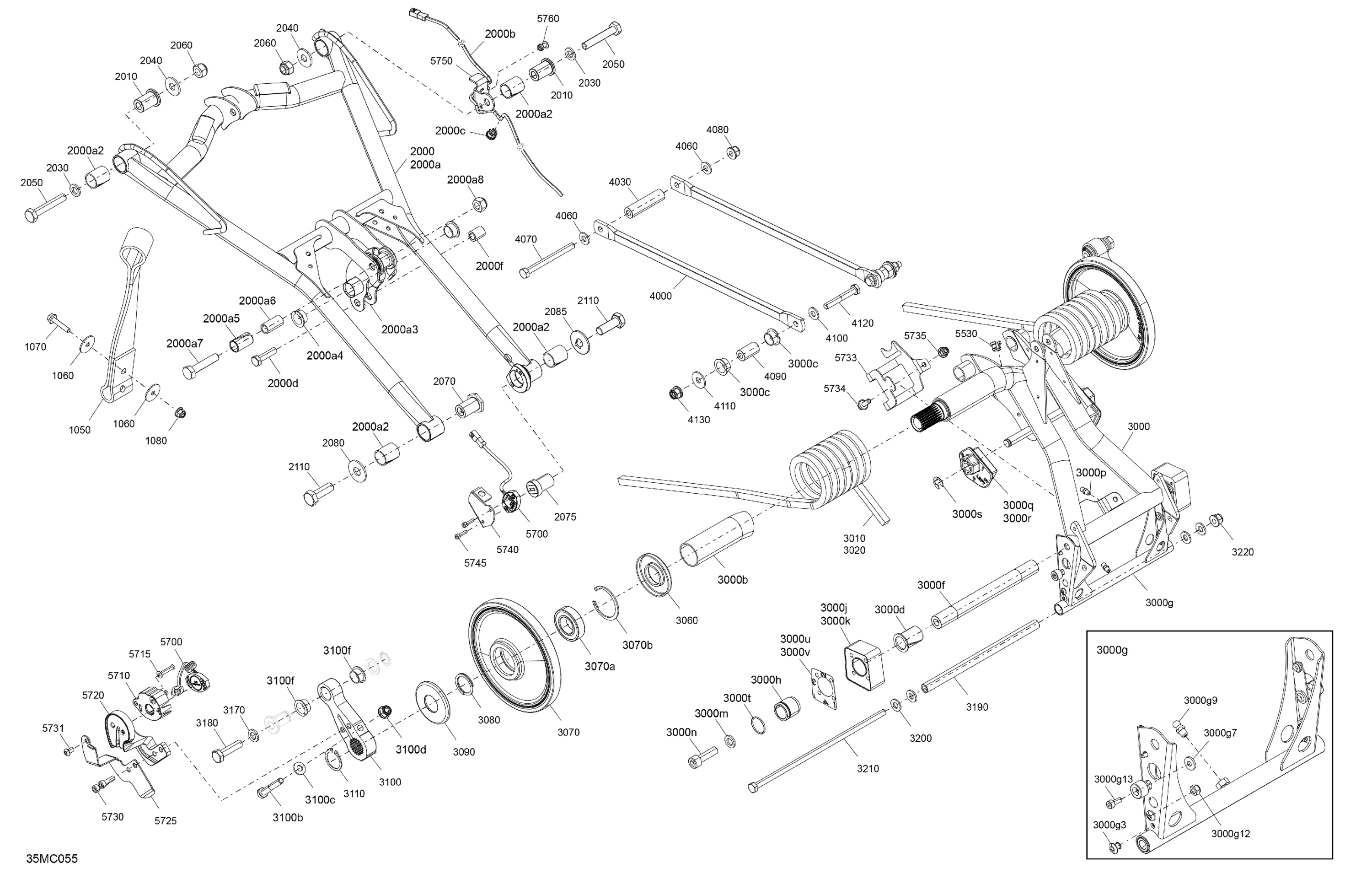 Схема узла: Suspension - Rear - Upper Section