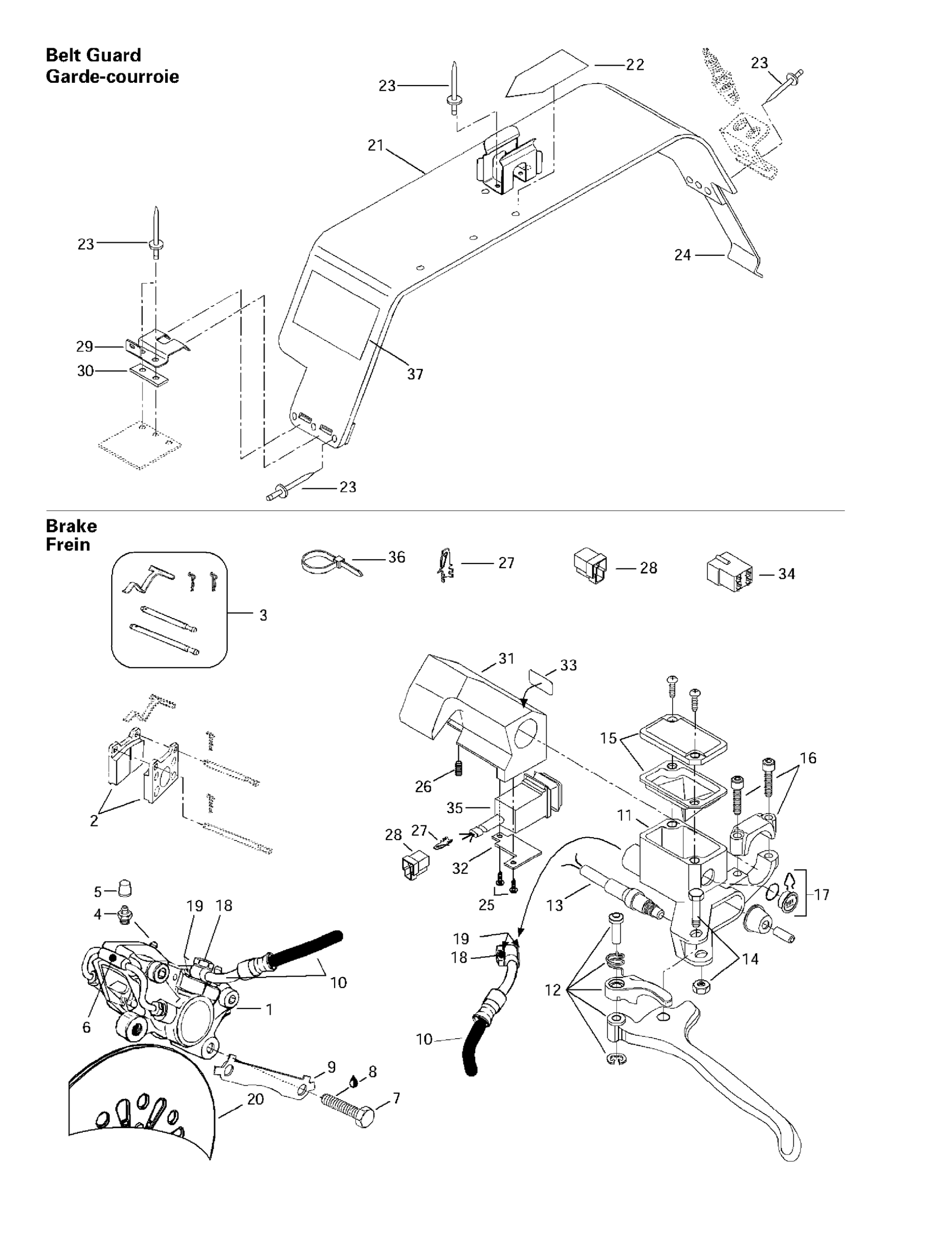 Схема узла: Hydraulic Brake And Belt Guard