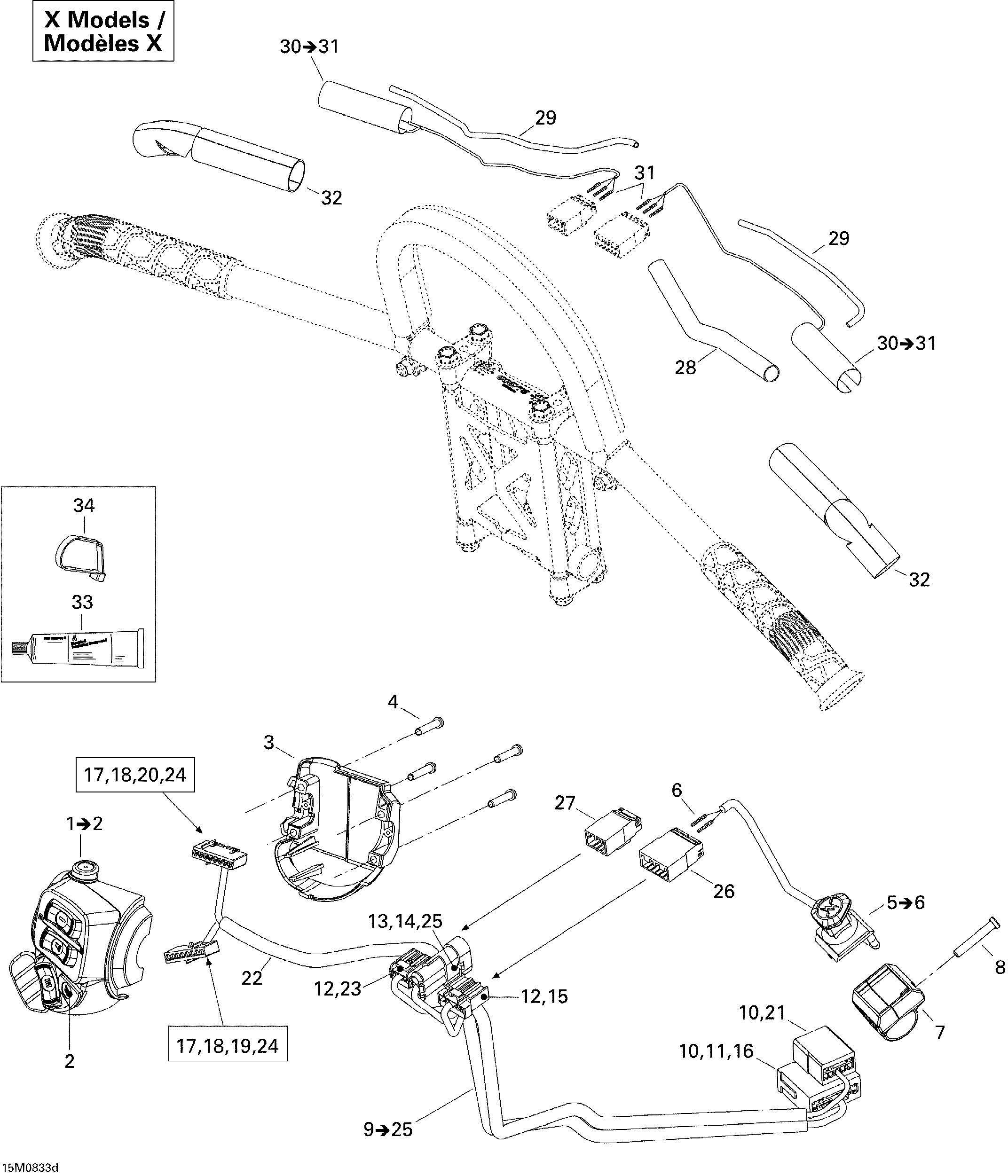 Схема узла: Steering Wiring Harness 600HO SDI, Renegade X