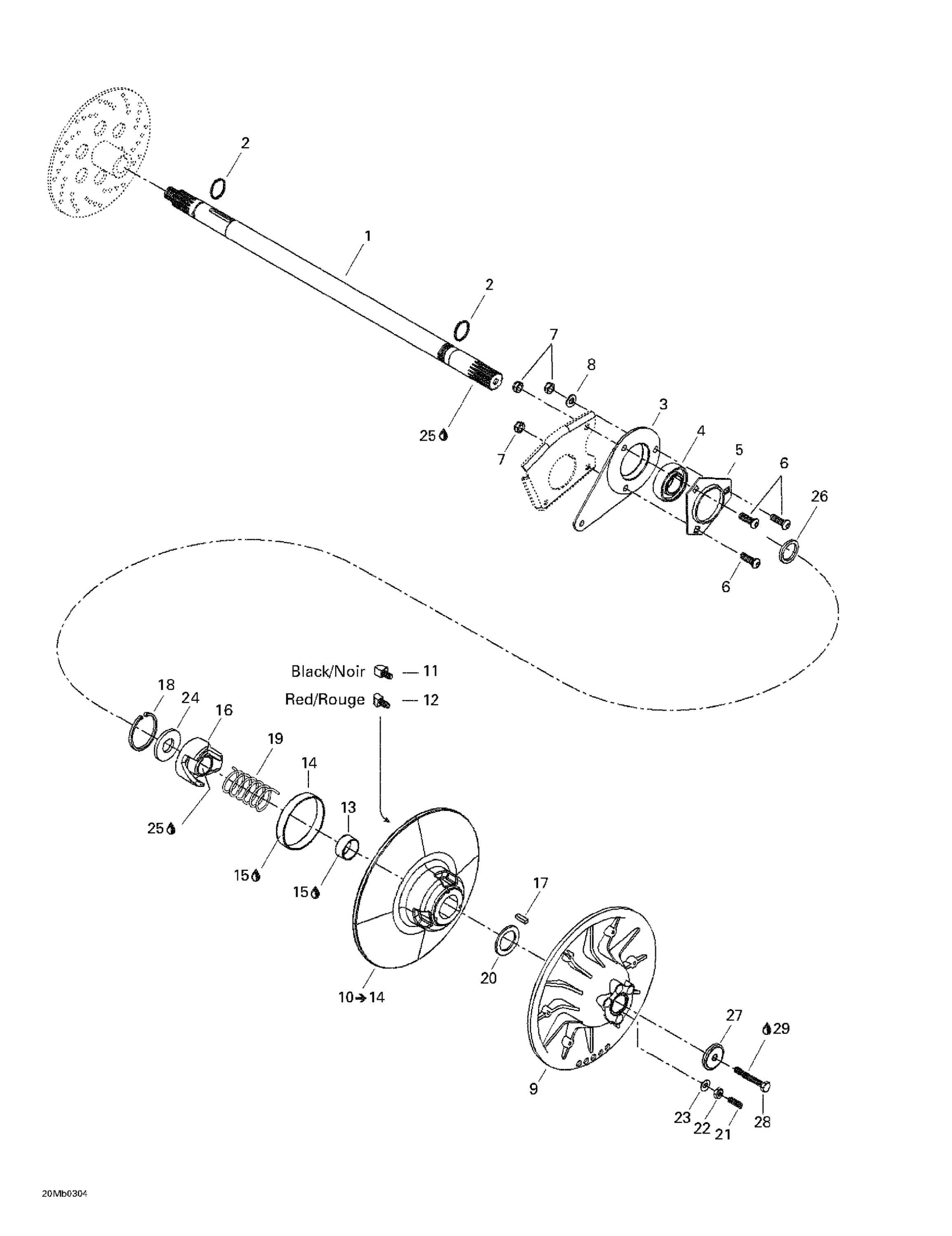 Схема узла: Driven Pulley