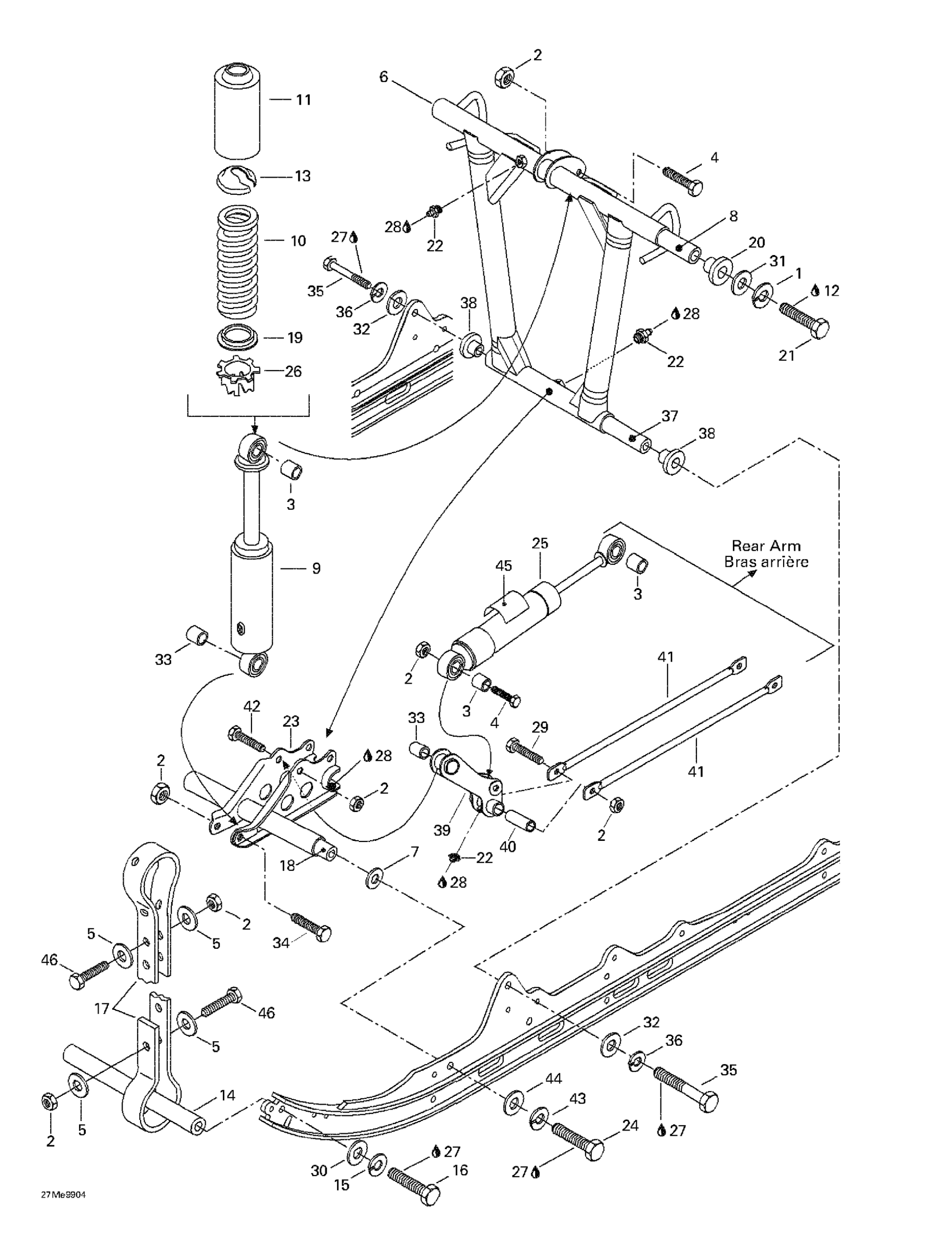 Схема узла: Front Arm, Rear Suspension