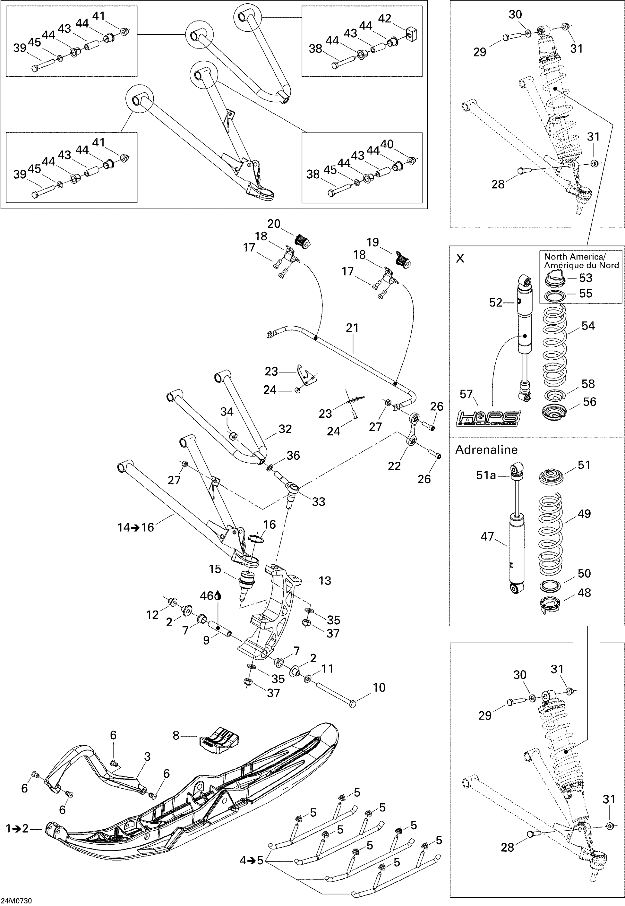 Схема узла: Front Suspension And Ski X