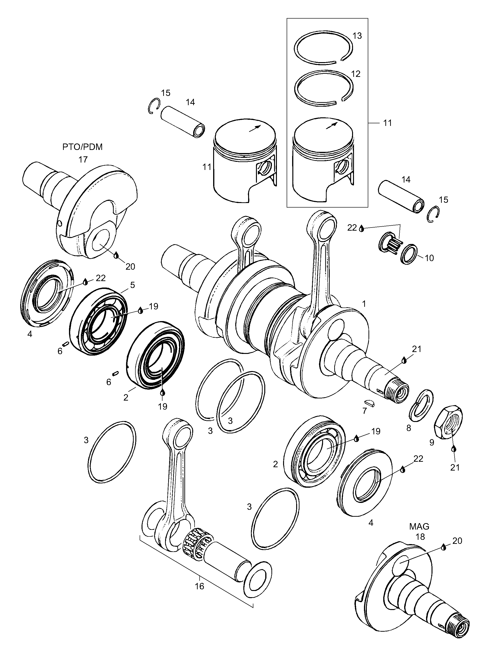 Схема узла: Crankshaft Assy