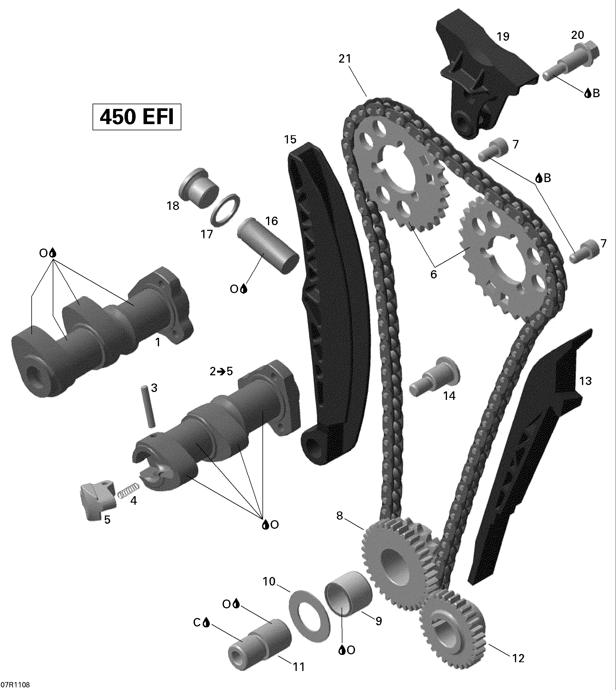 Схема узла: Camshafts And Timing Chain