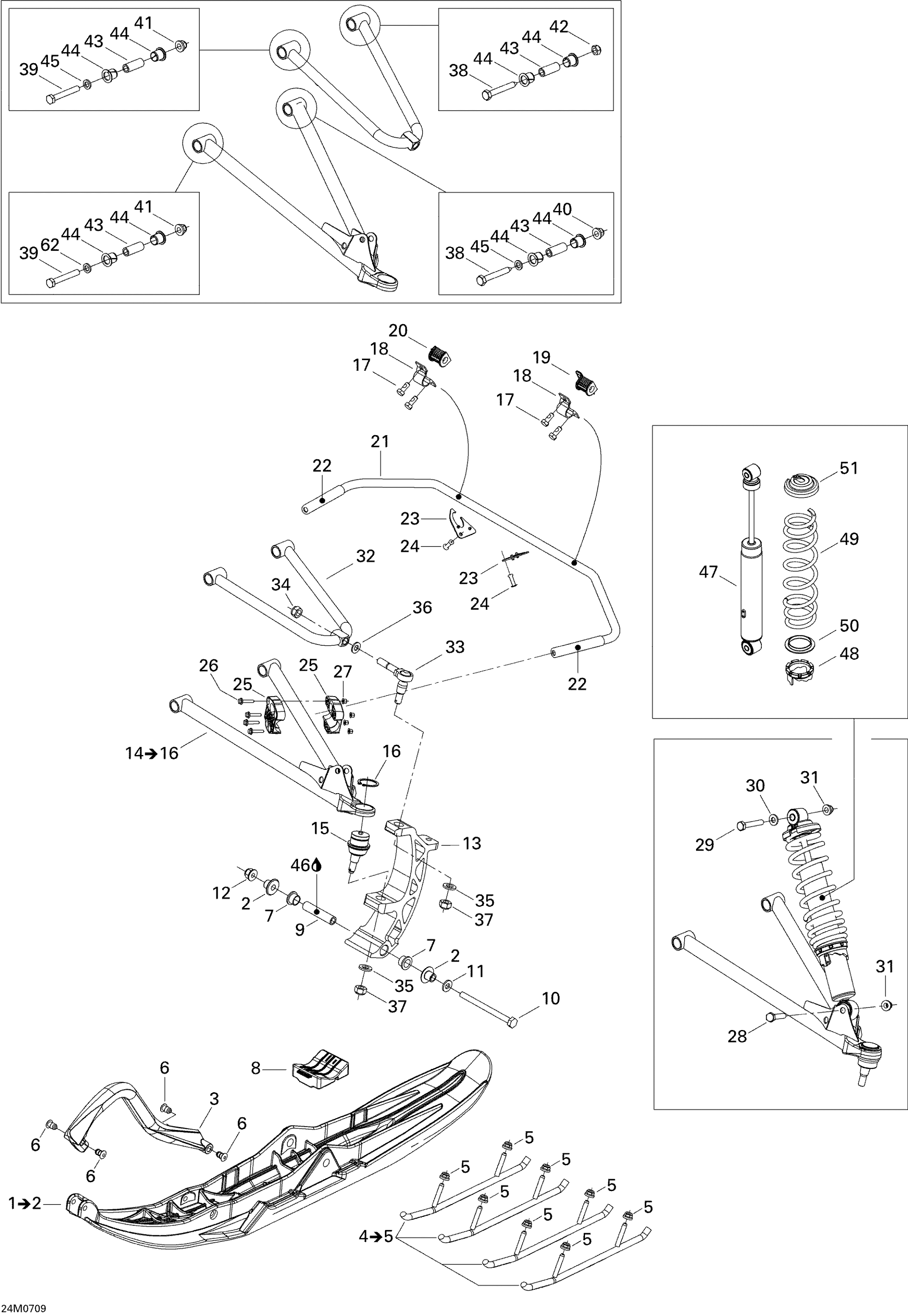 Схема узла: Front Suspension And Ski