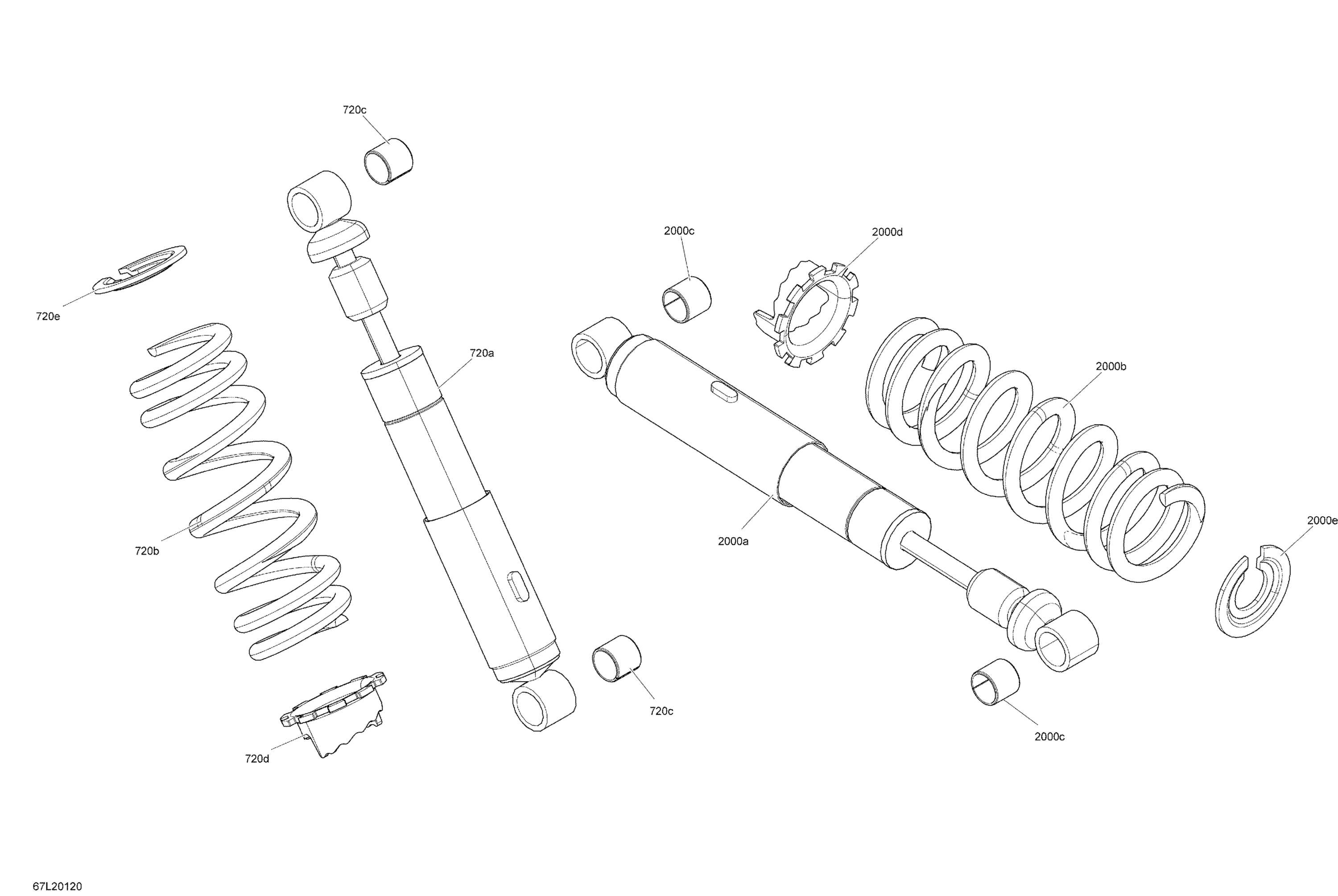 Схема узла: Suspension, Rear - Shocks - STD - PRO