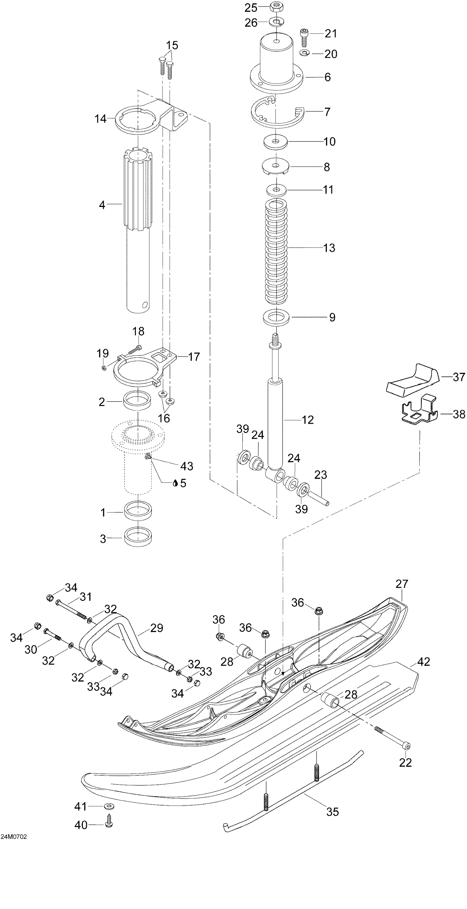 Схема узла: Front Suspension And Ski SWT-WT 600