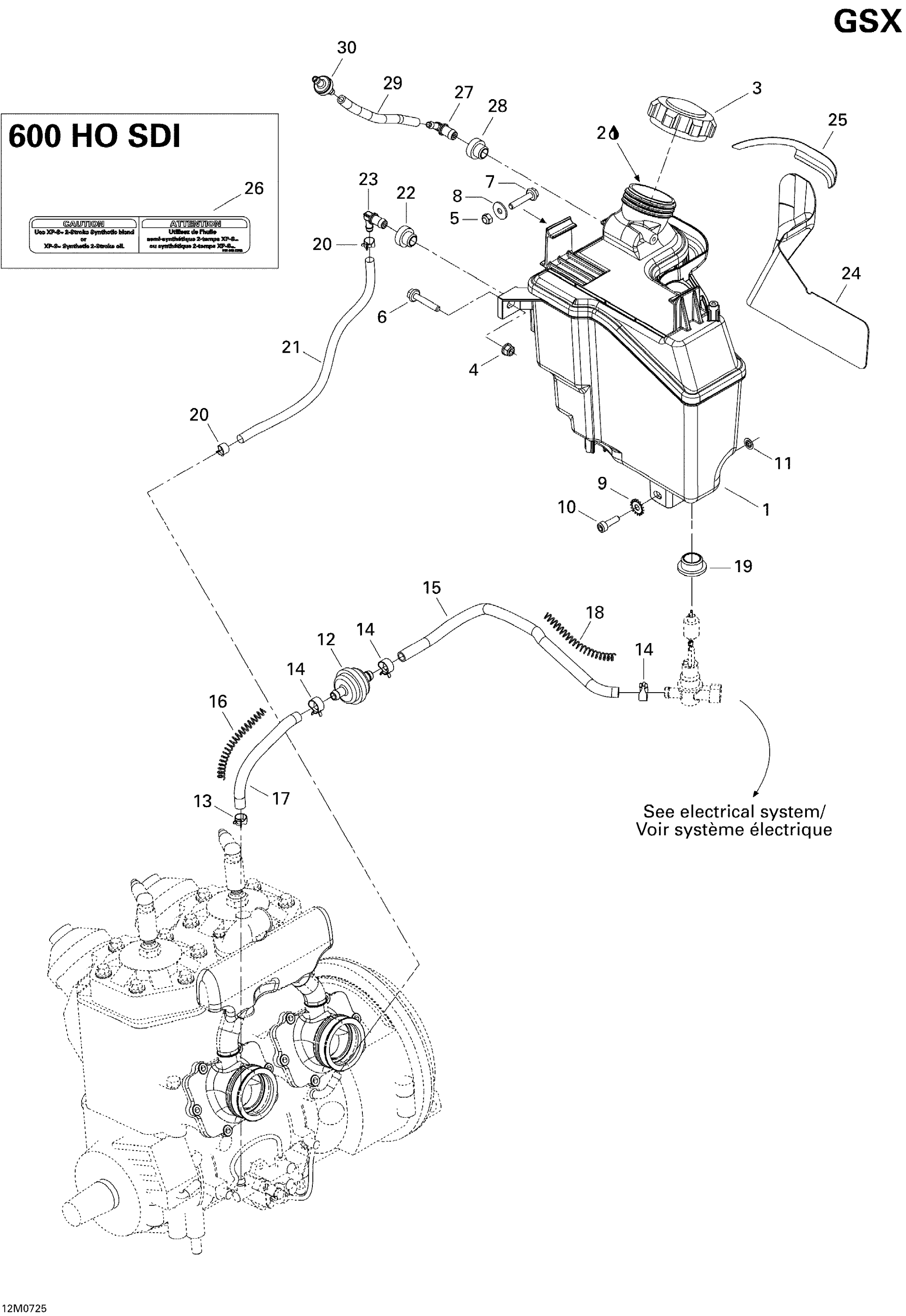 Схема узла: Oil System 500SS, 800 HO