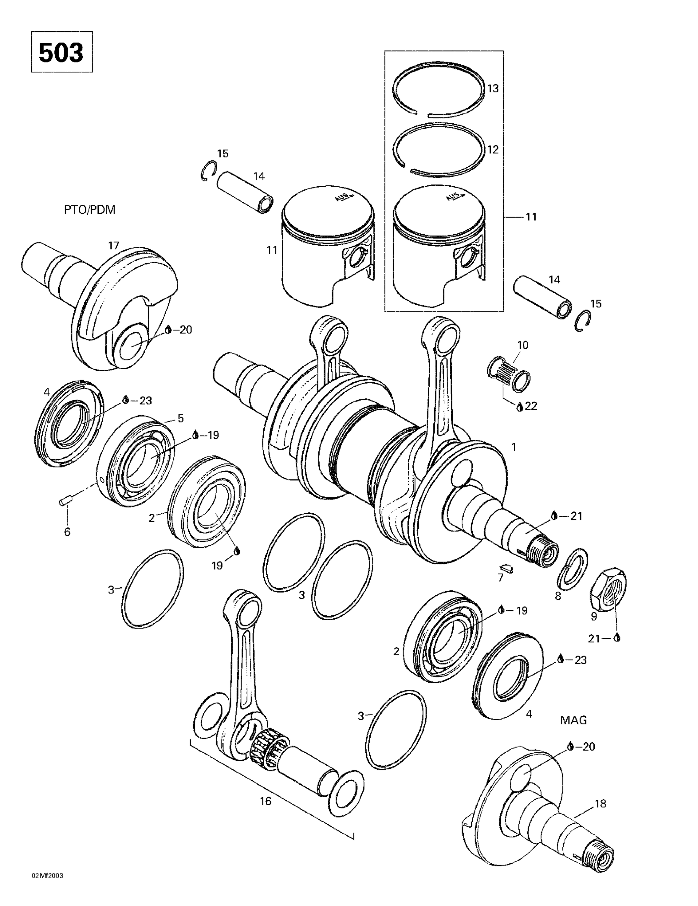 Crankshaft And Pistons (503)