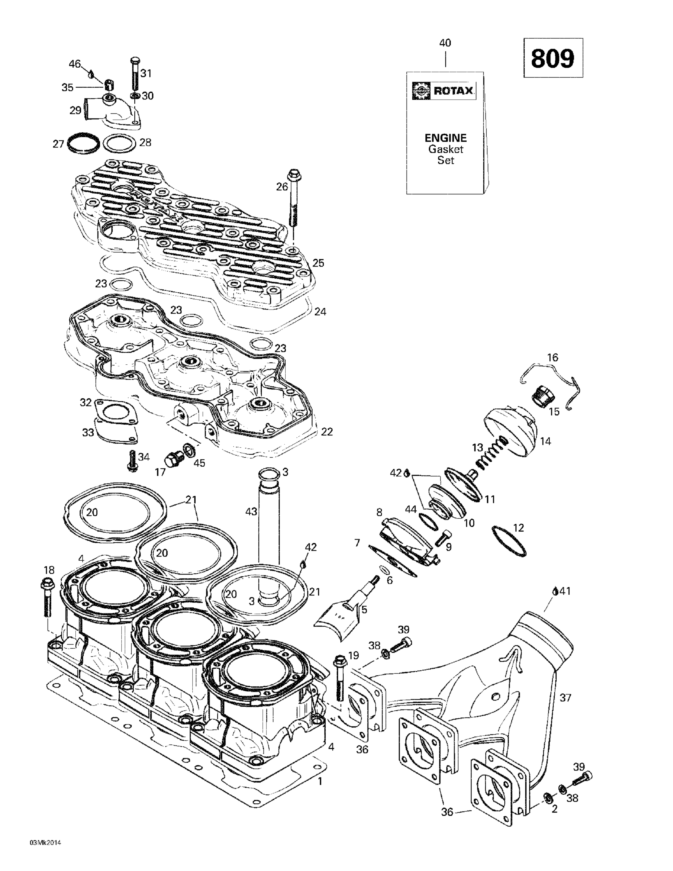 Cylinder, Exhaust Manifold (809)