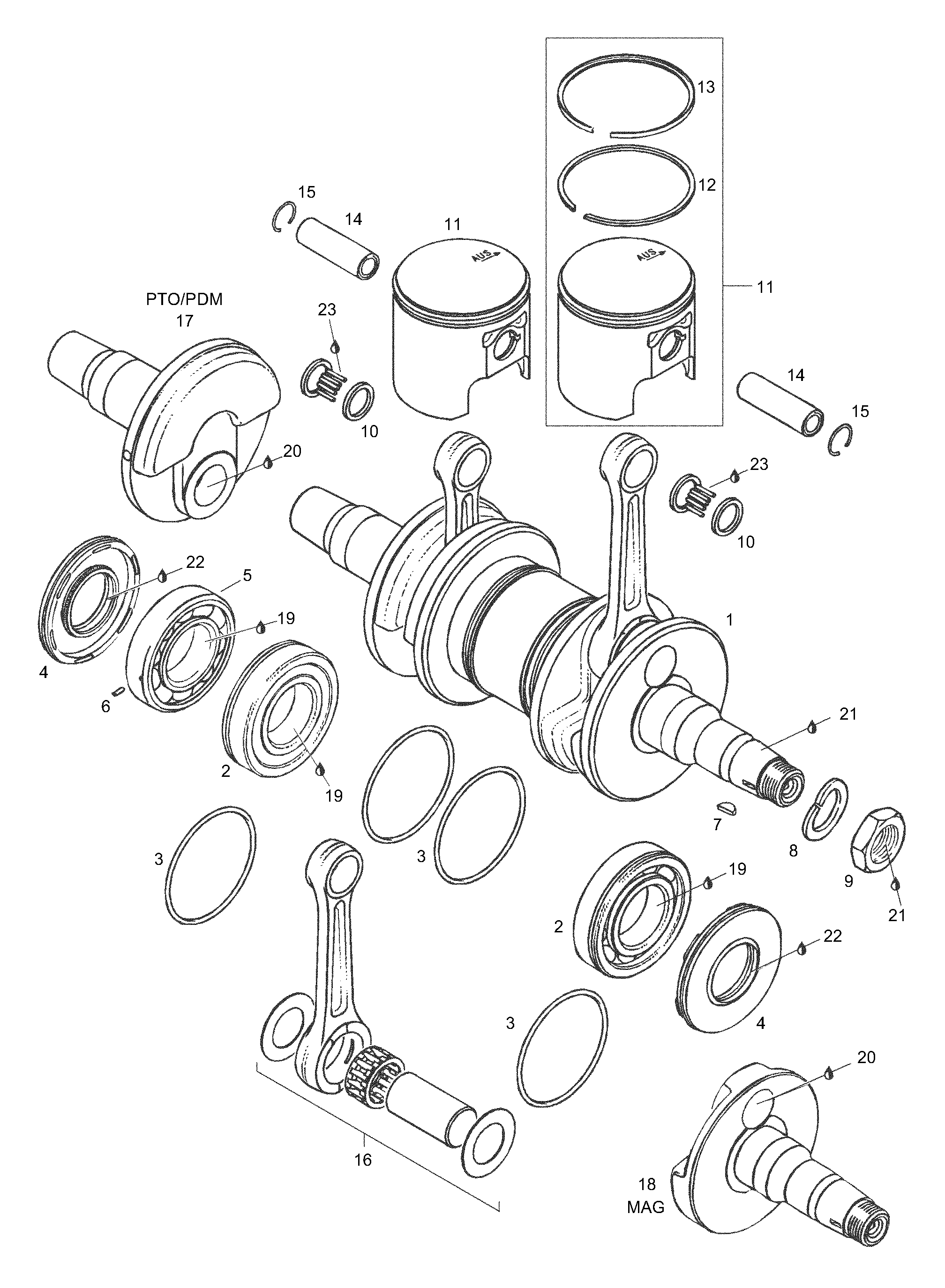 Схема узла: Crankshaft Assy