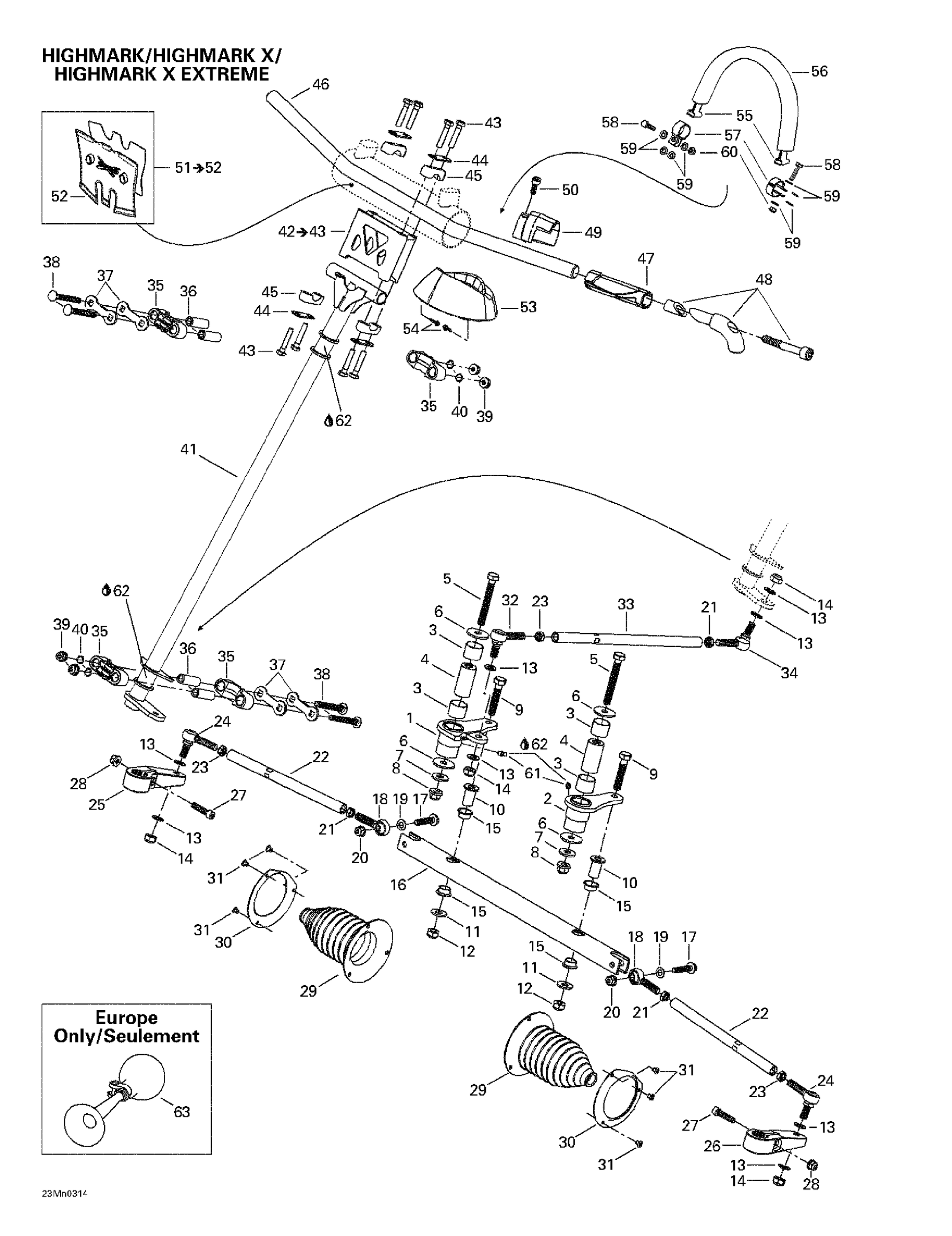 Схема узла: Steering System (Highmark, Highmark X And Highmark X Extreme)