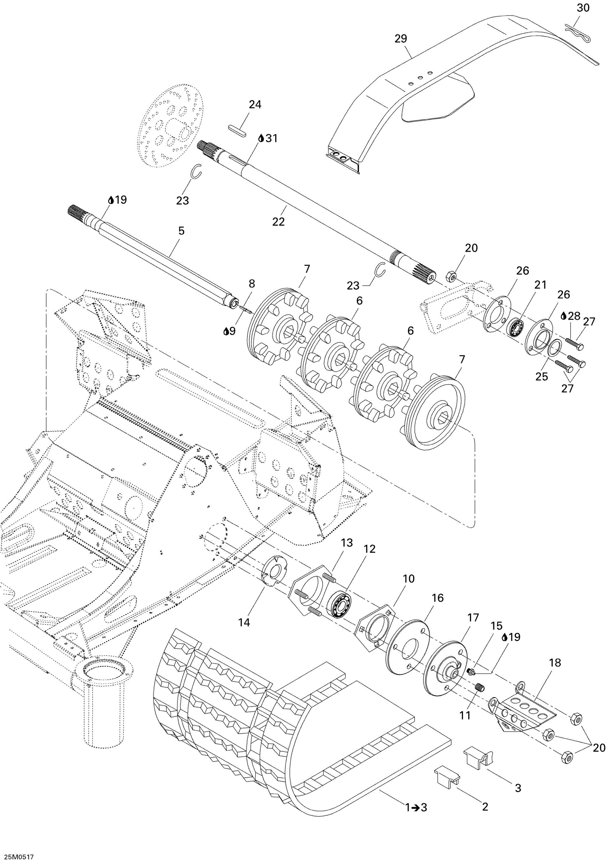 Drive Axle, Track And Belt Guard